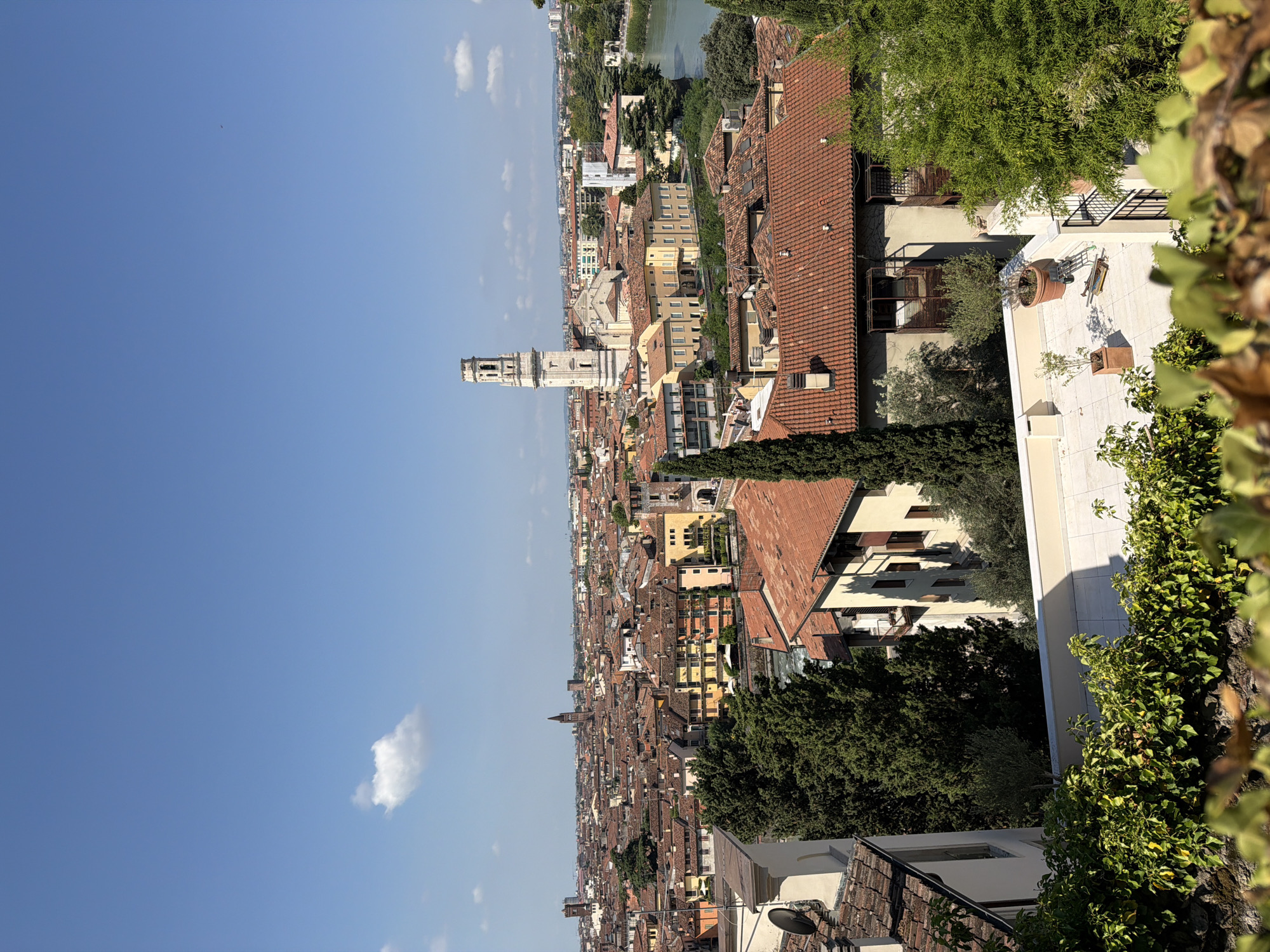 Verona rooftop panoramas on a clear summer morning