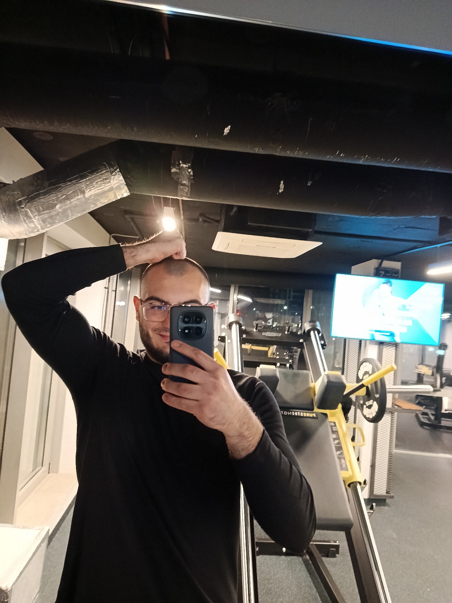 Man takes selfie at gym in Plovdiv