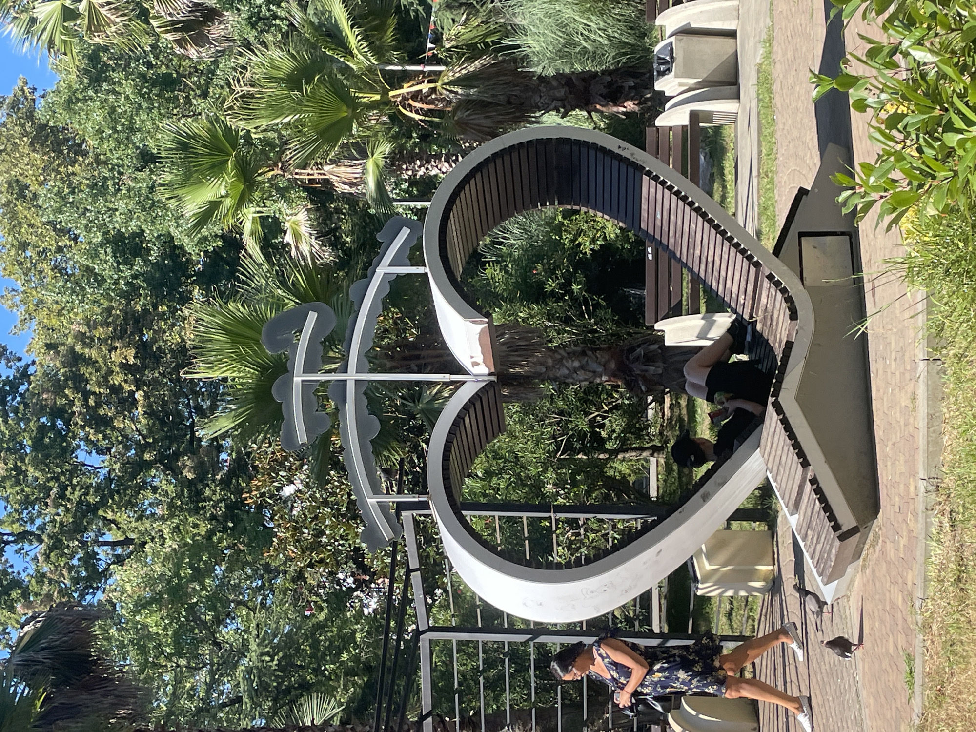 Sunny afternoon in Sochi's public parks and plaza spaces