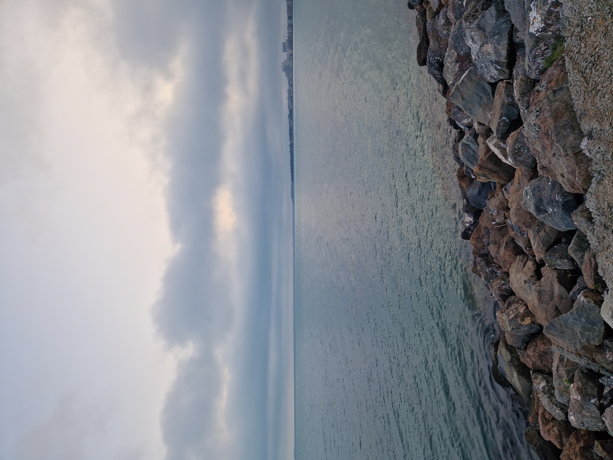 Overcast evening documented along Pomorie Bulgaria waterfront promenade