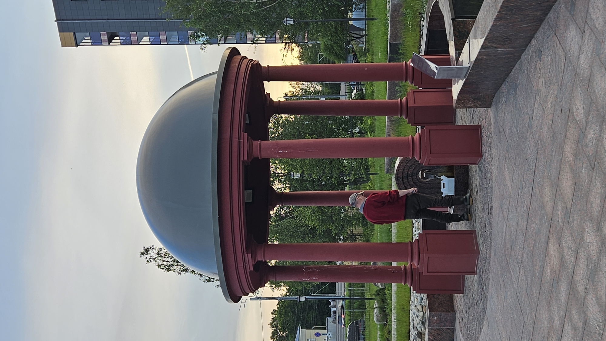 Summer evening at a Russian waterfront park