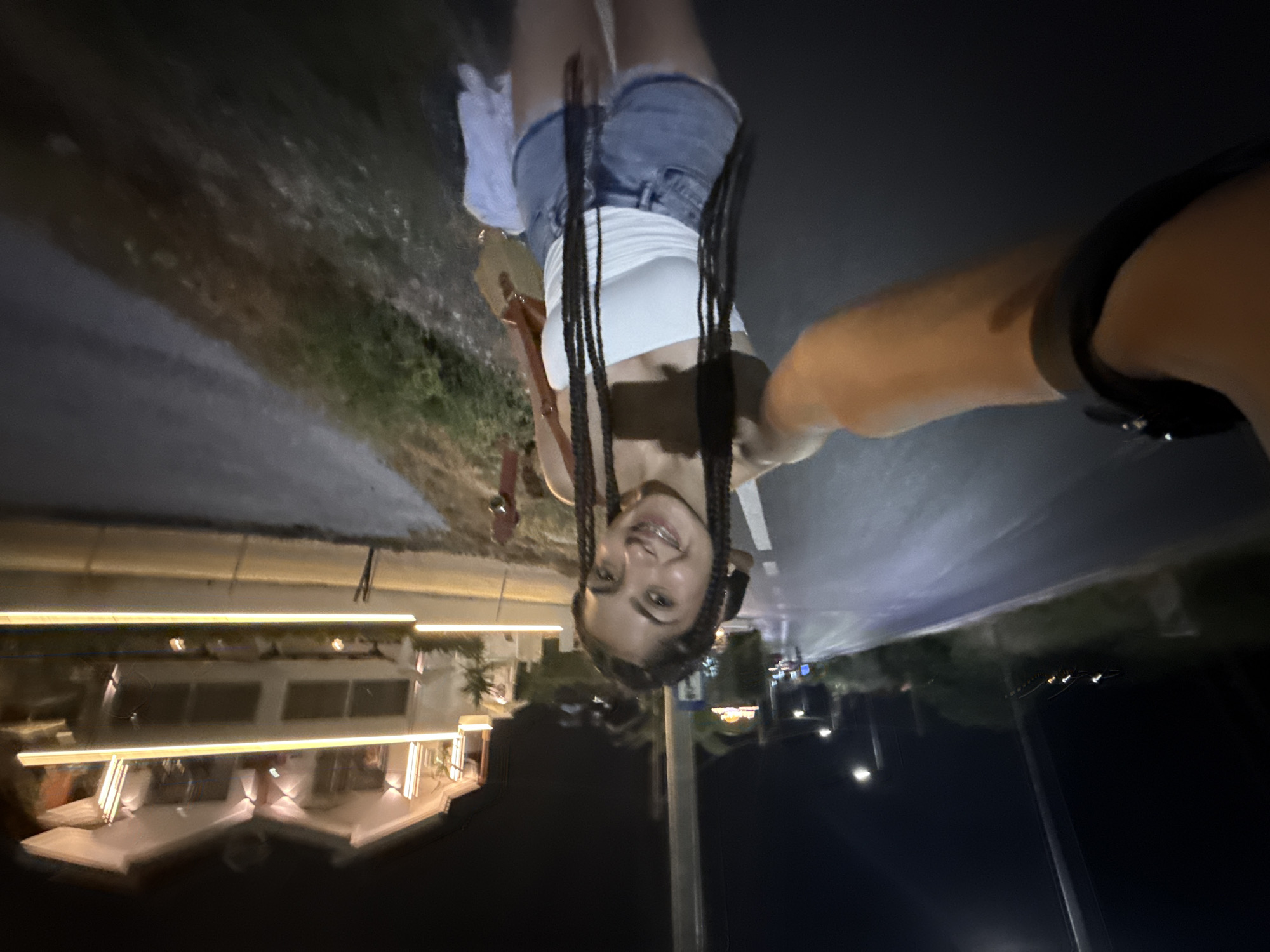 Summer night out on the streets of Potos, Greece