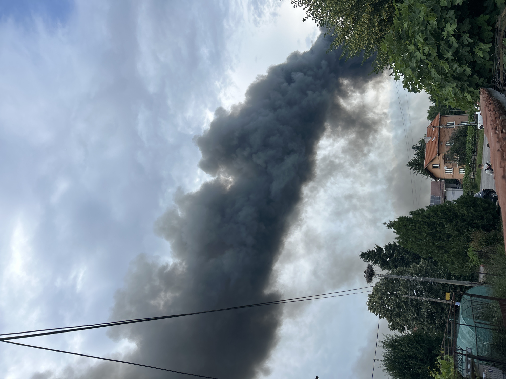 Heavy smoke fills the sky over Sofia, Bulgaria