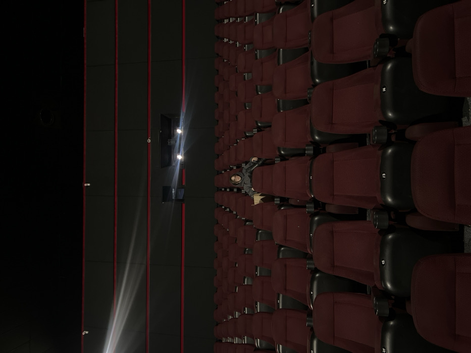 Lone moviegoer sits in empty Odesa cinema hall