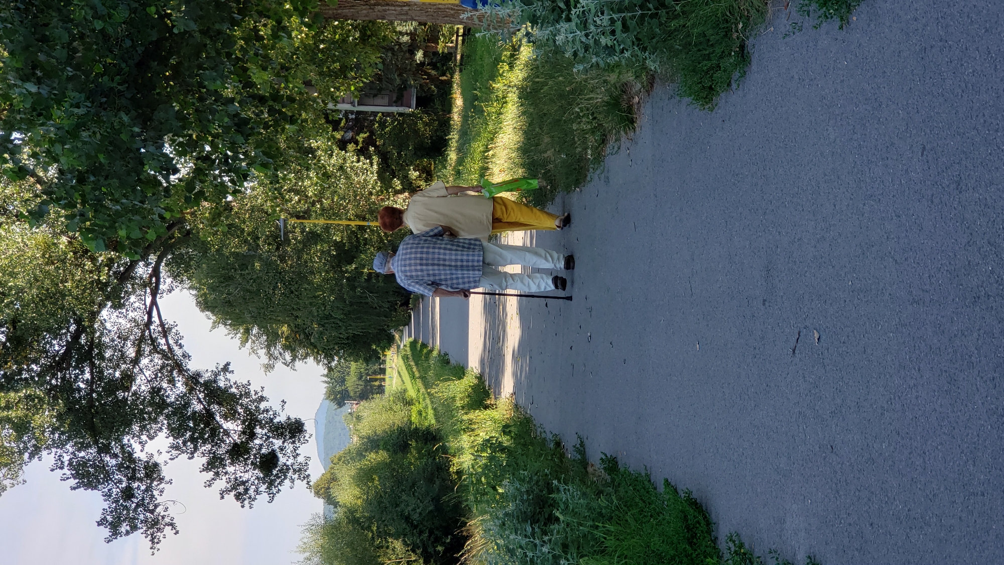 Quiet summer morning along Prešov's riverside paths