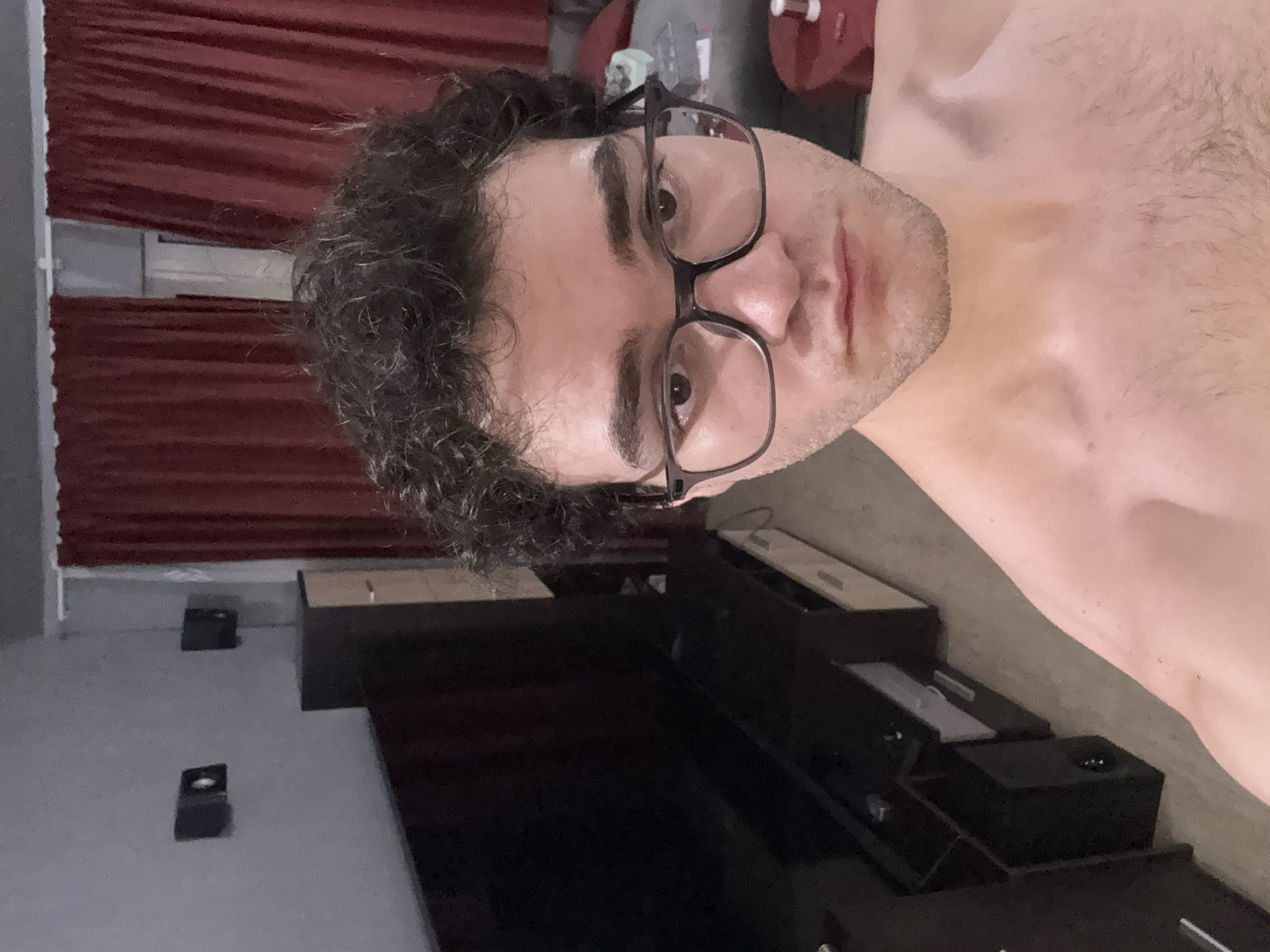 Person takes casual selfies at home in Blagoevgrad