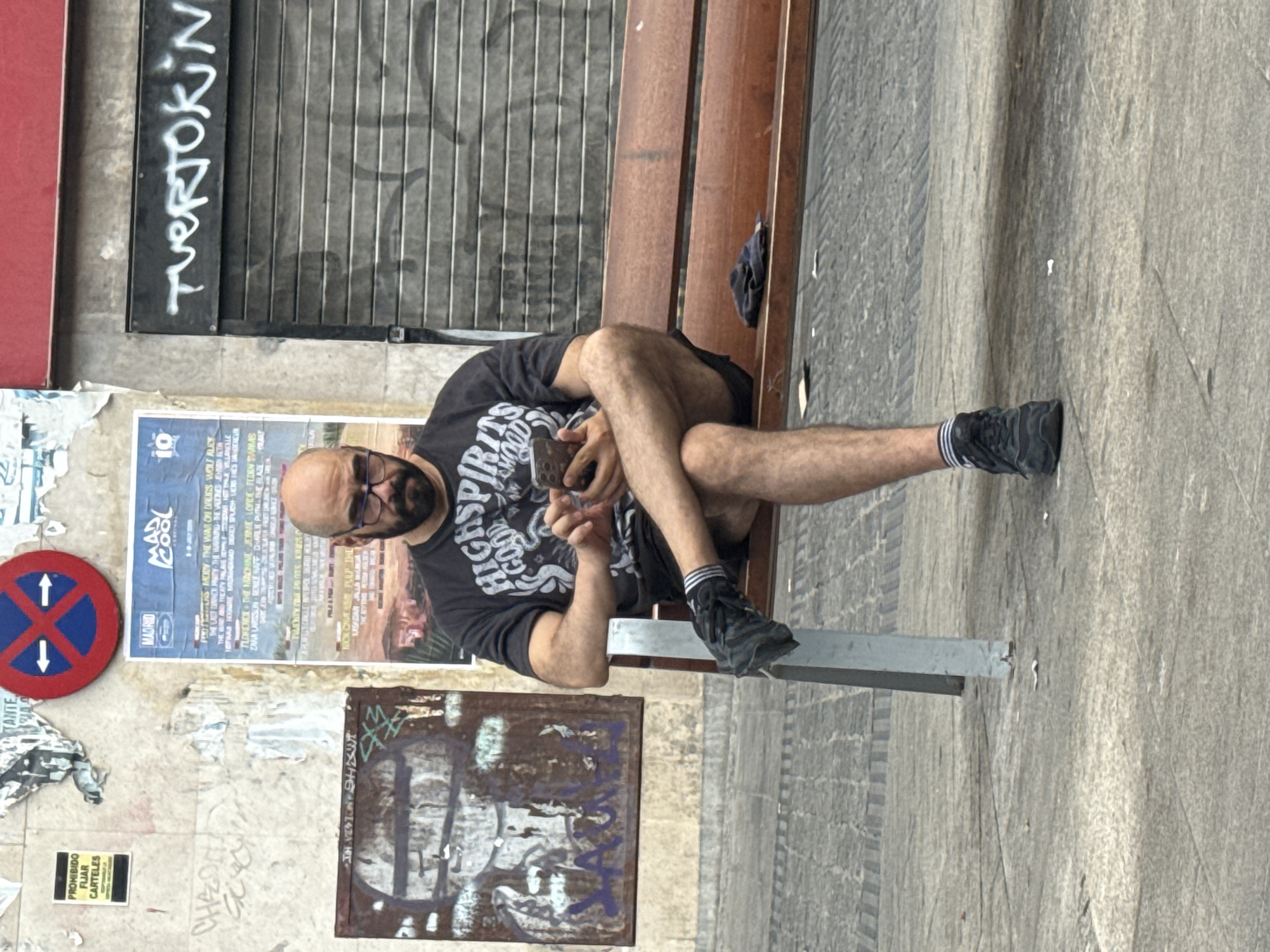 Tuesday evening street life across central Madrid