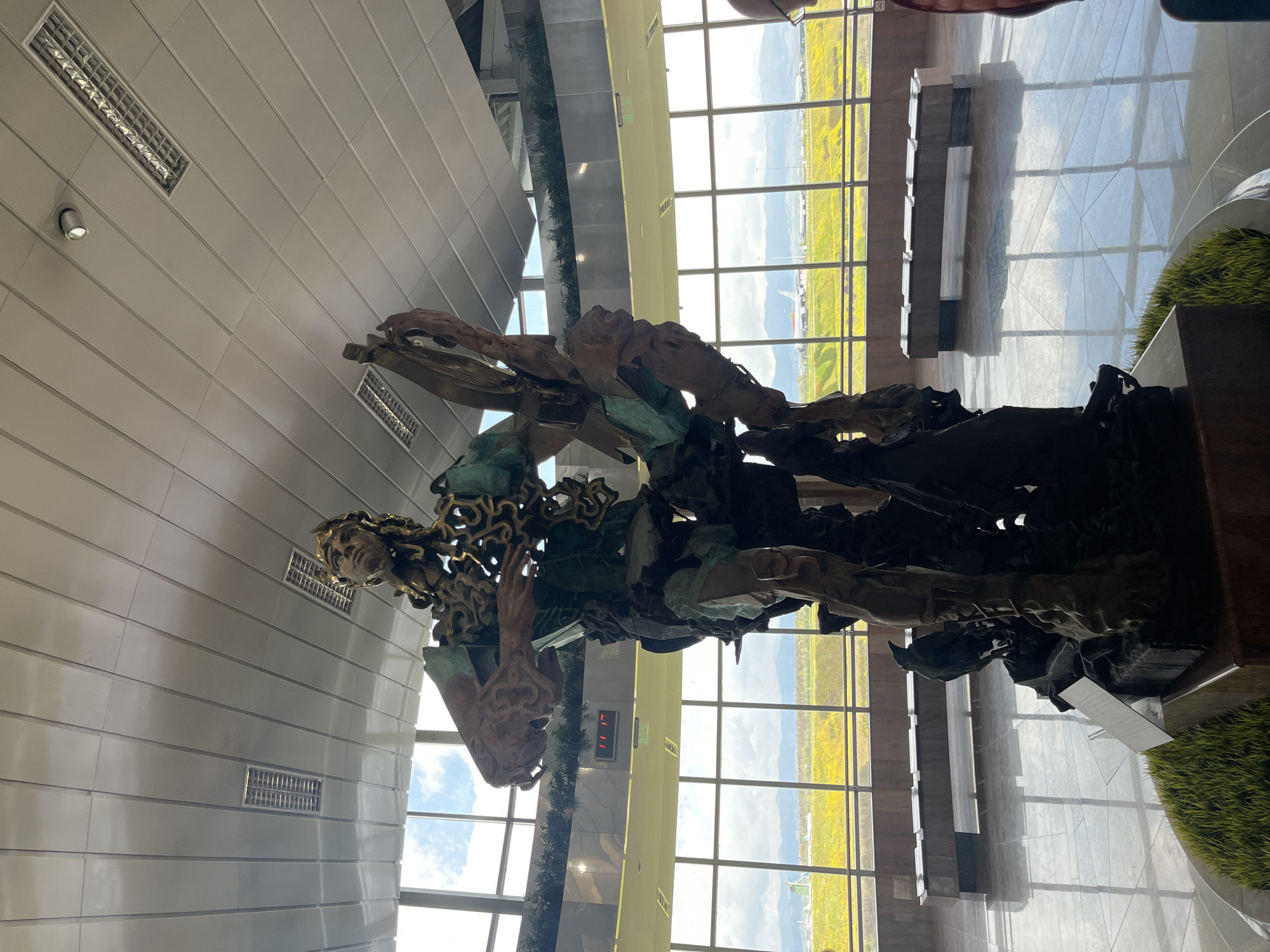 Dramatic sculpture spotted in modern Sofia public building interior