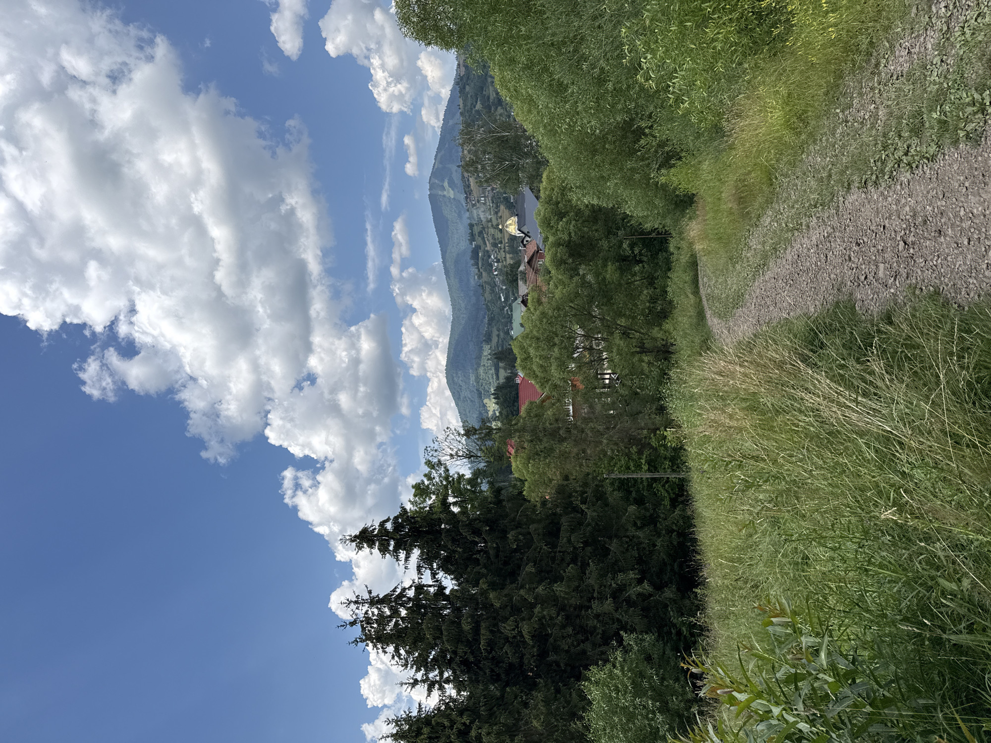 Morning in Slavsko: Carpathian village, river, and mountain scenery
