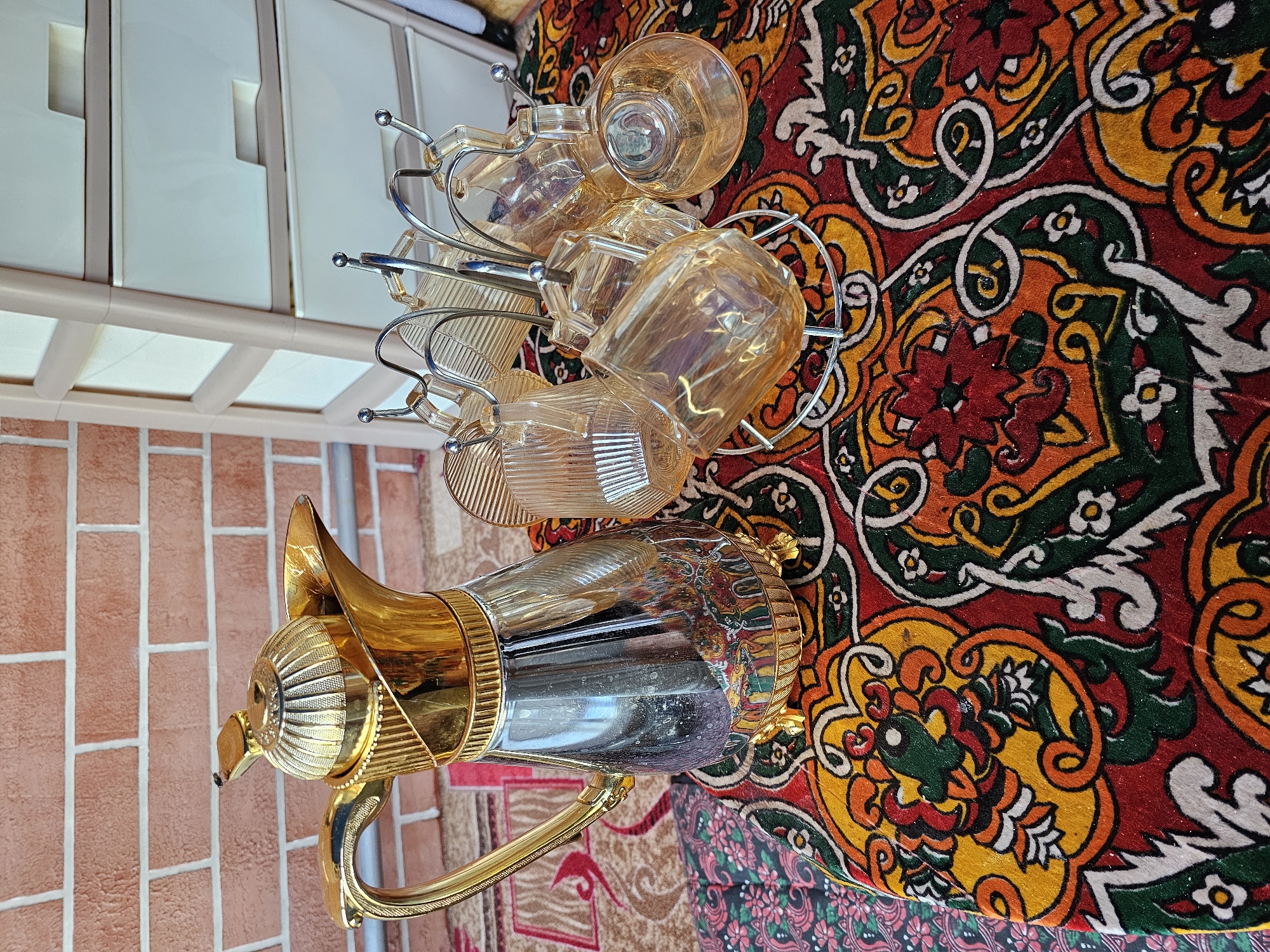 Cozy interior details from a home in Özgön, Kyrgyzstan