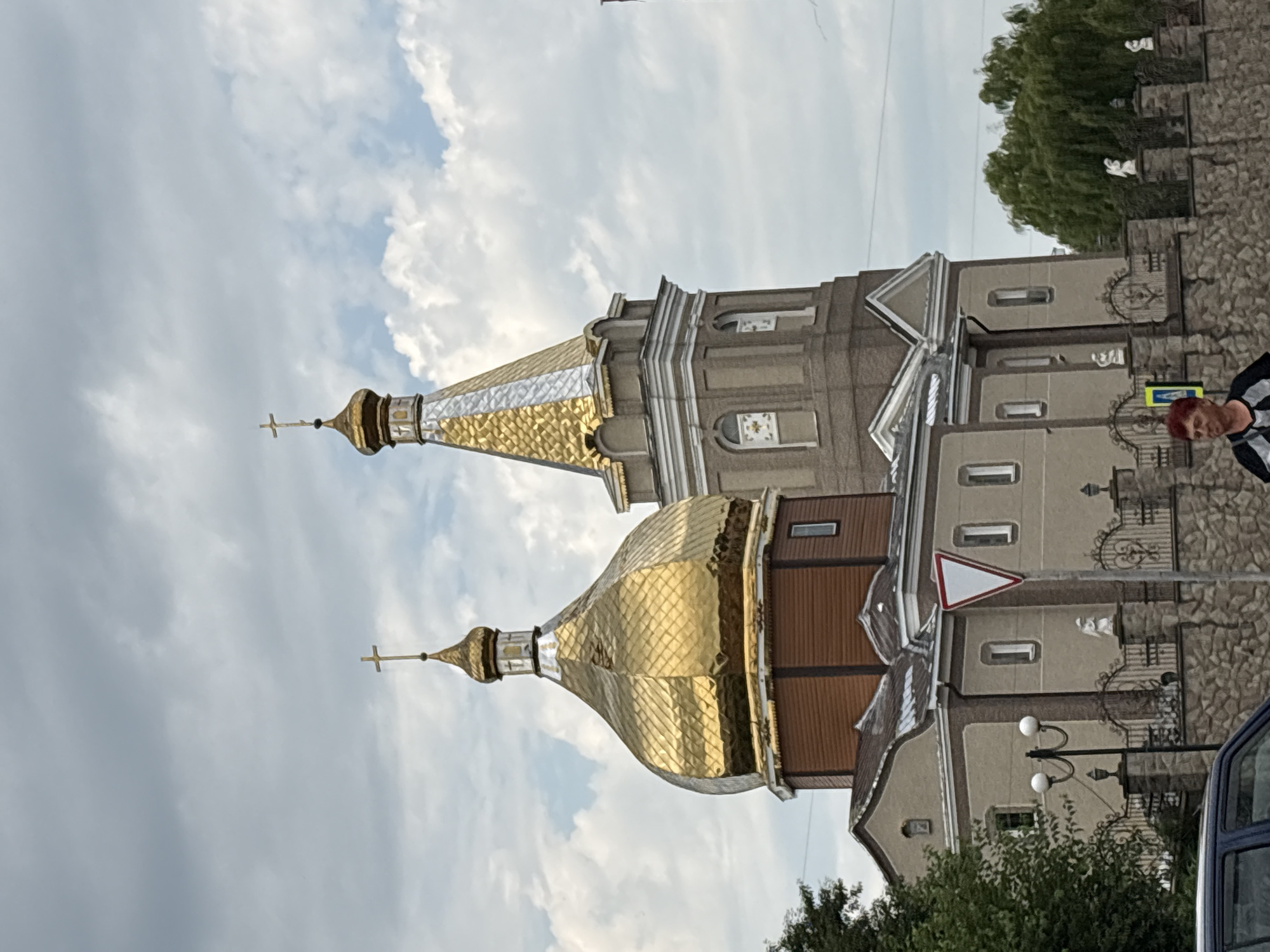 Street scenes and Orthodox church in Lanivtsi, Ukraine