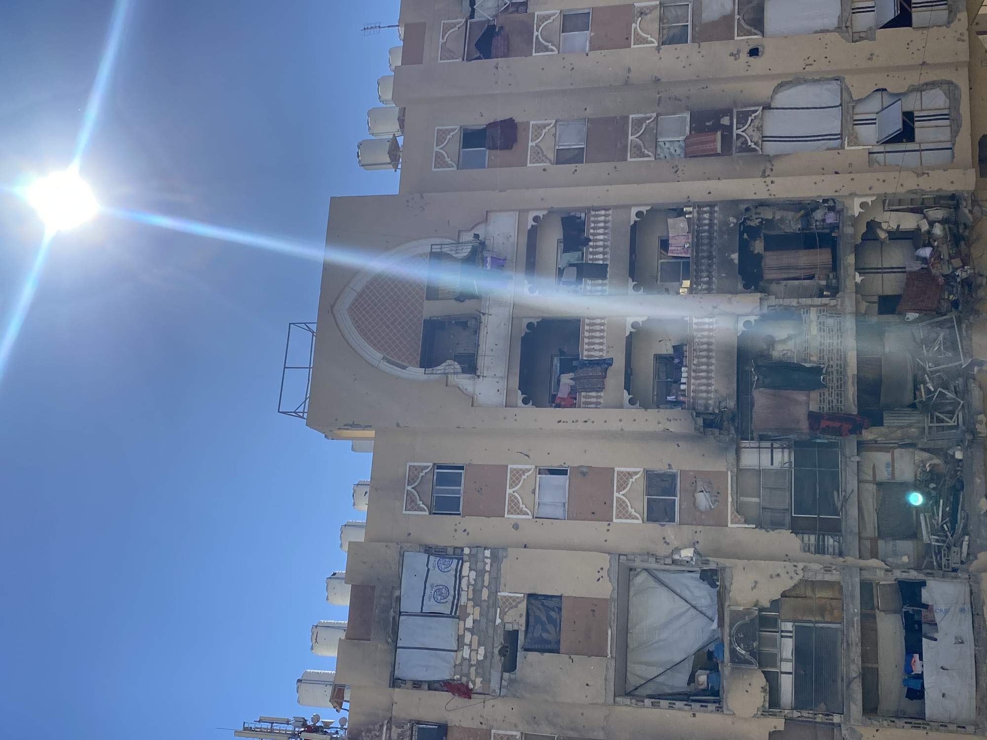 Damaged buildings and makeshift settlements documented in Khan Yunis