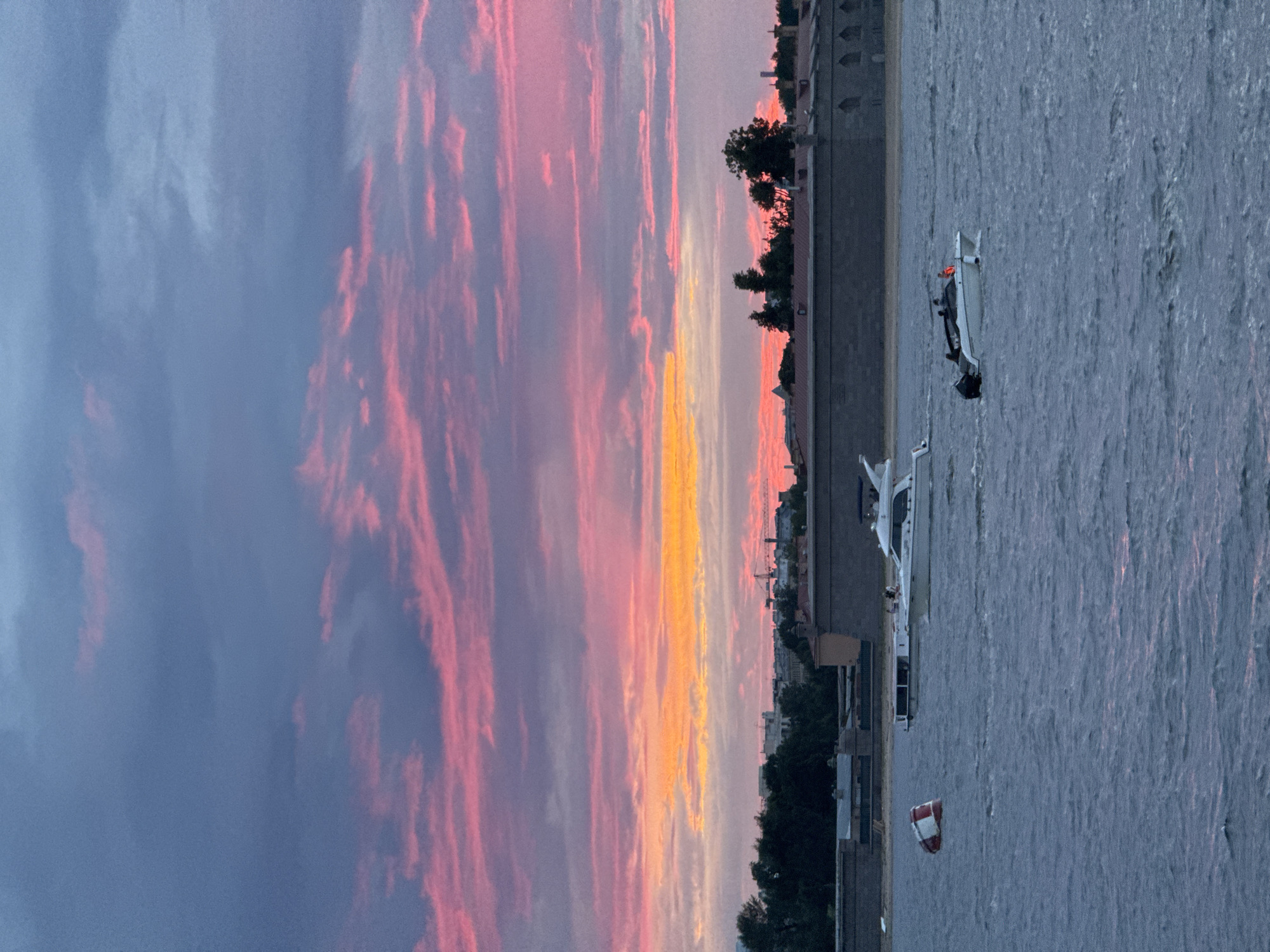 Sunset over the Neva River and Peter and Paul Fortress