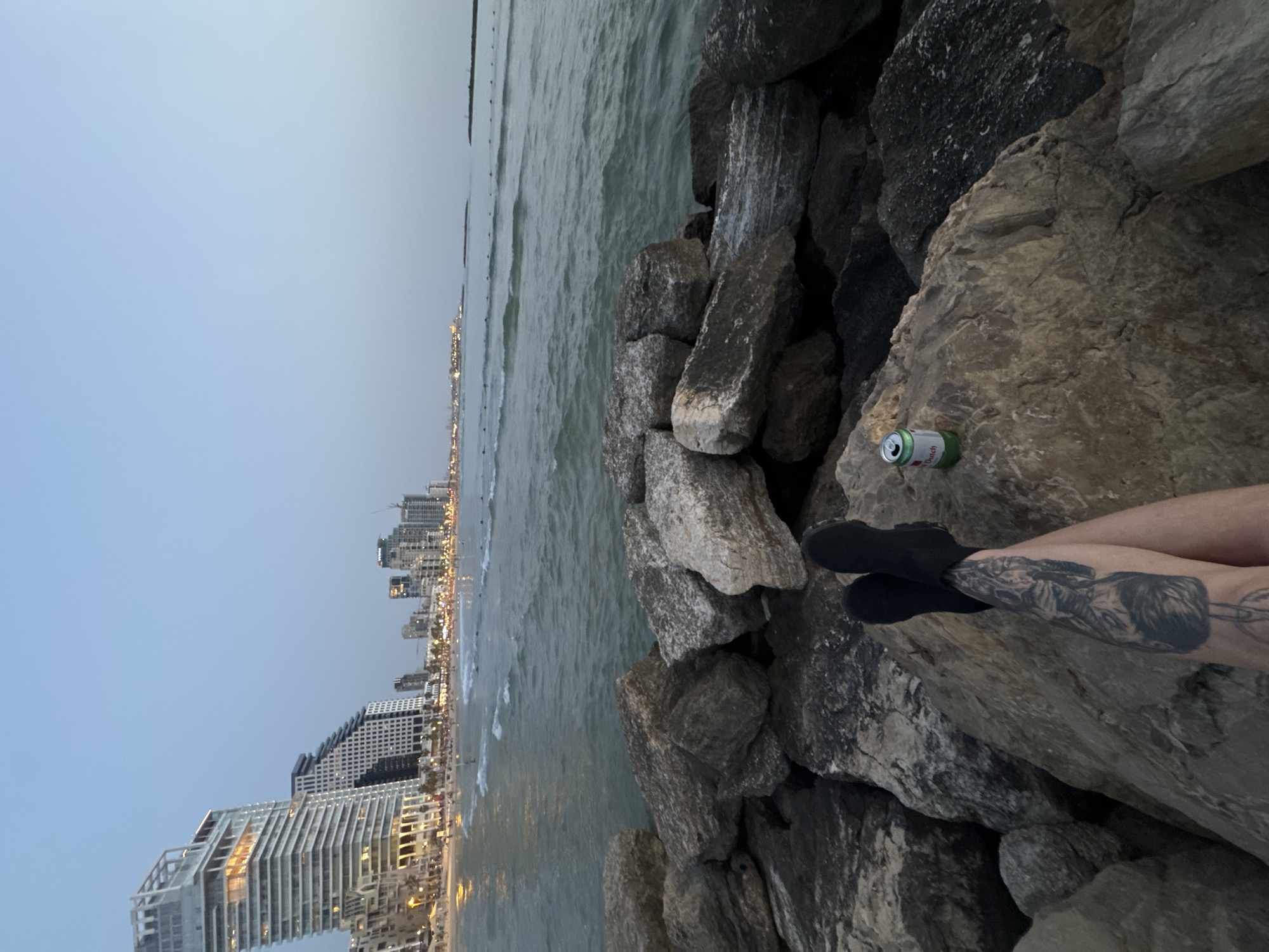 Tel Aviv coastline captured by multiple witnesses during dusk hour