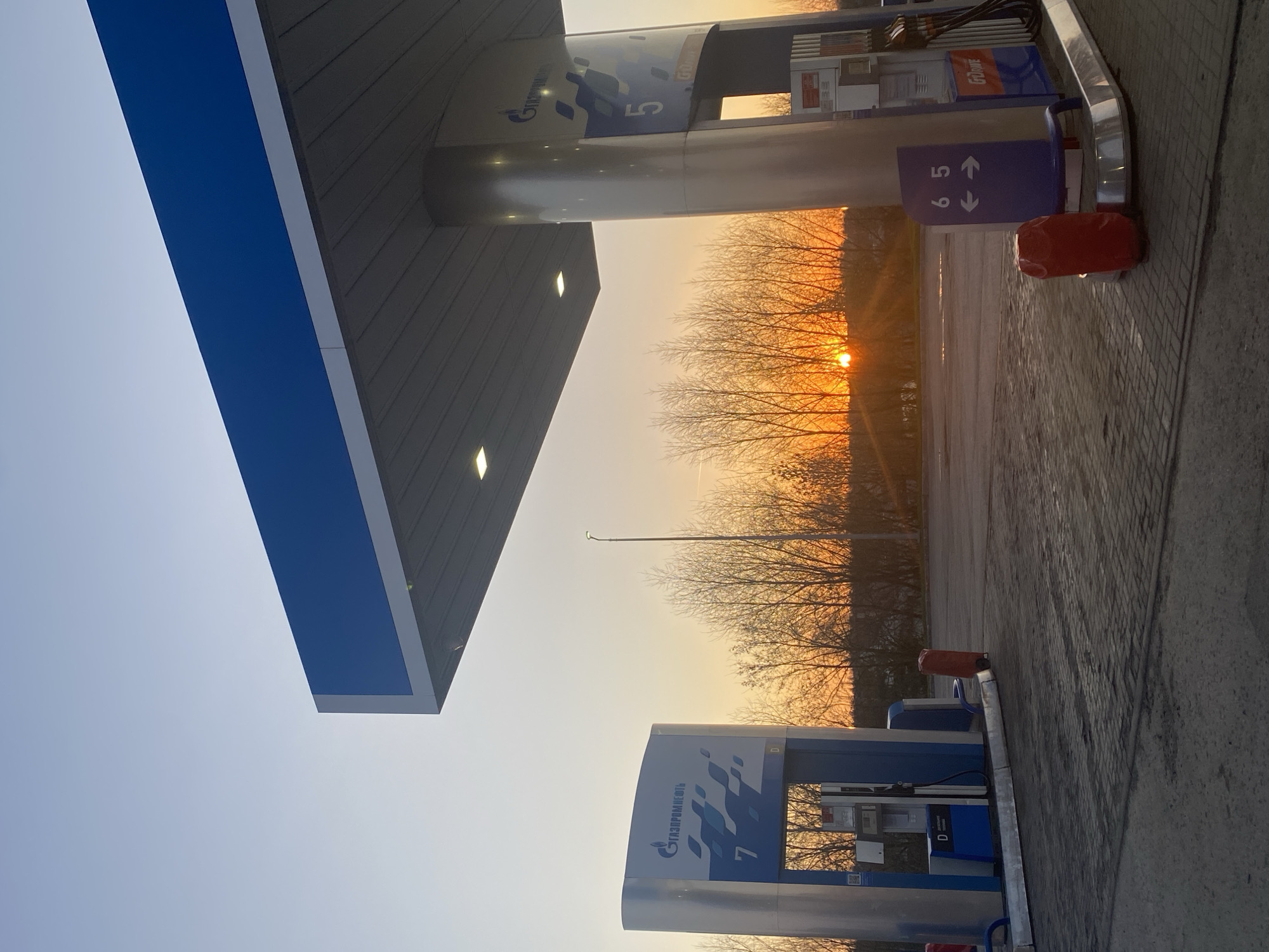 Sunset captured at Russian gas station in Kazach'ya Sloboda