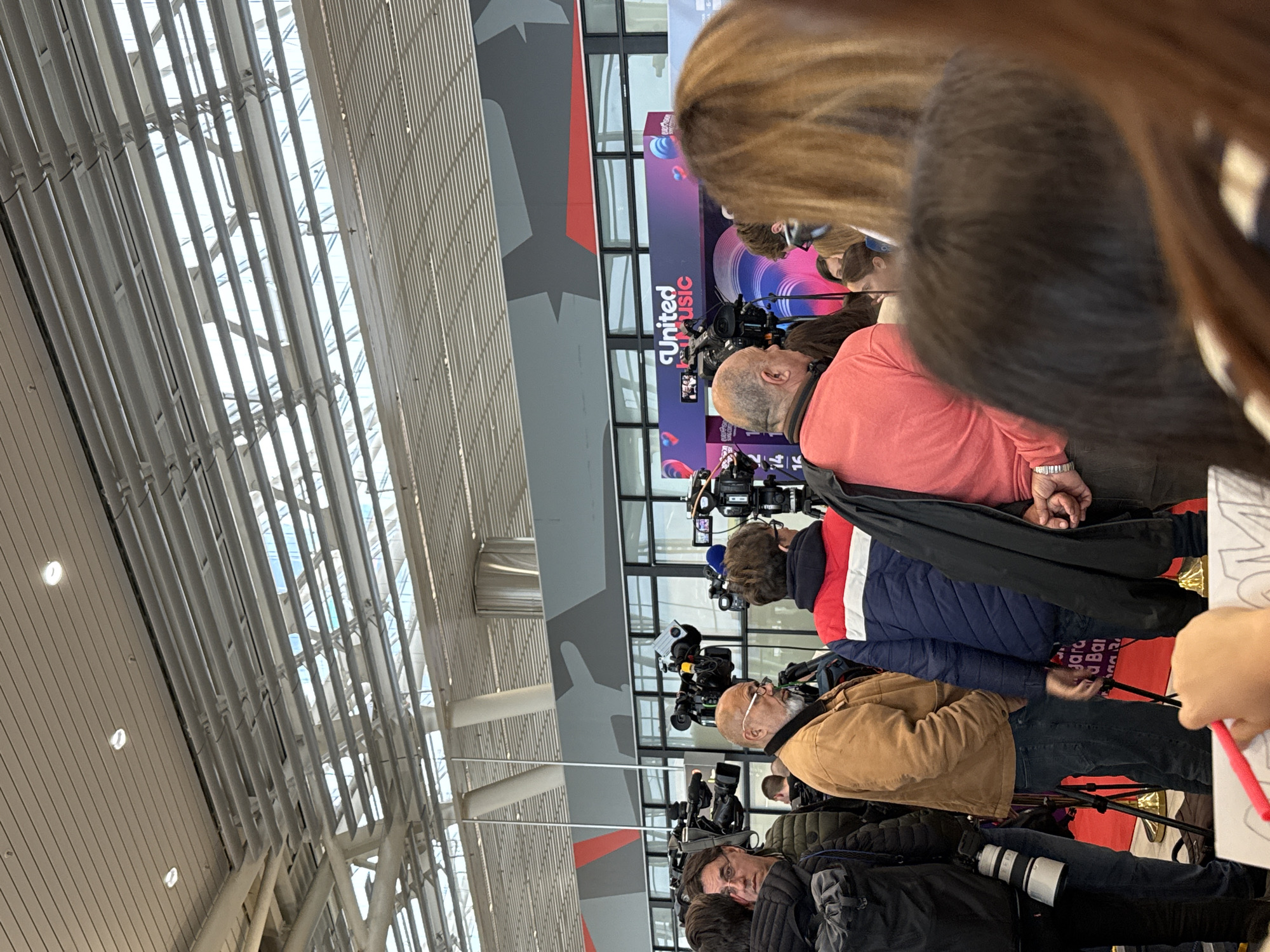 Press event draws media crews to Sofia Airport