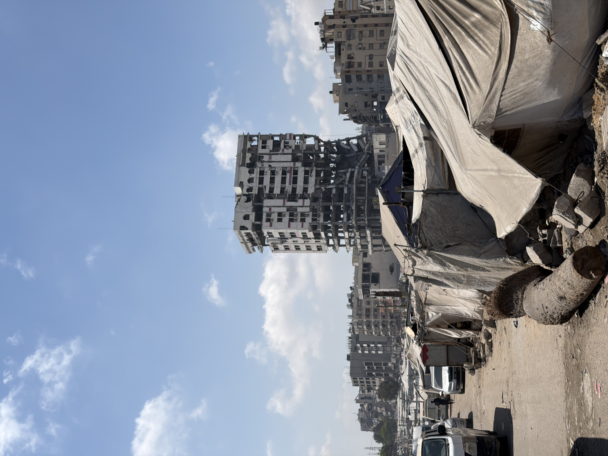 Gaza urban scenes show damaged buildings, dense development