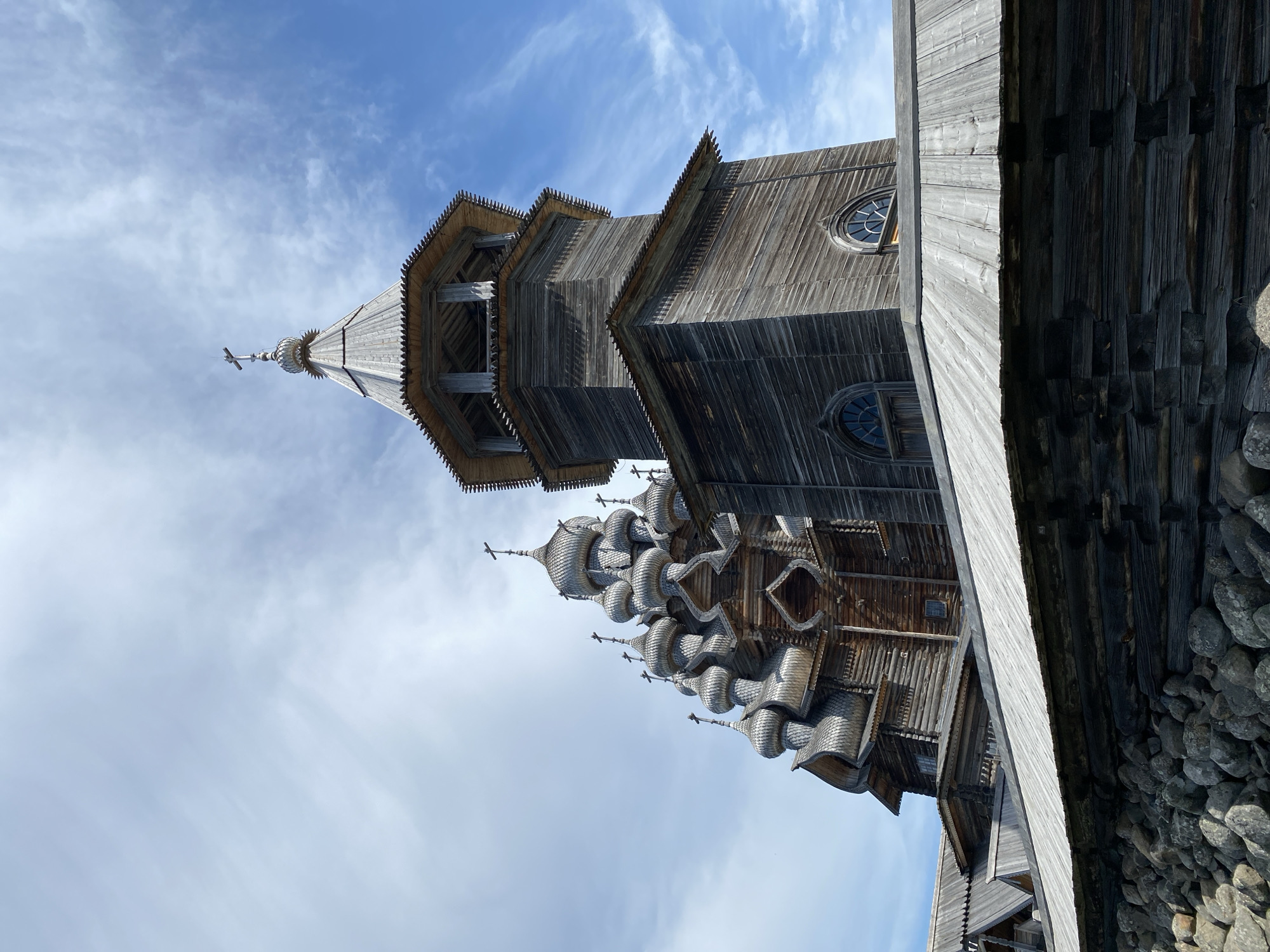 Kizhi Island's wooden churches and lake traffic, Karelia