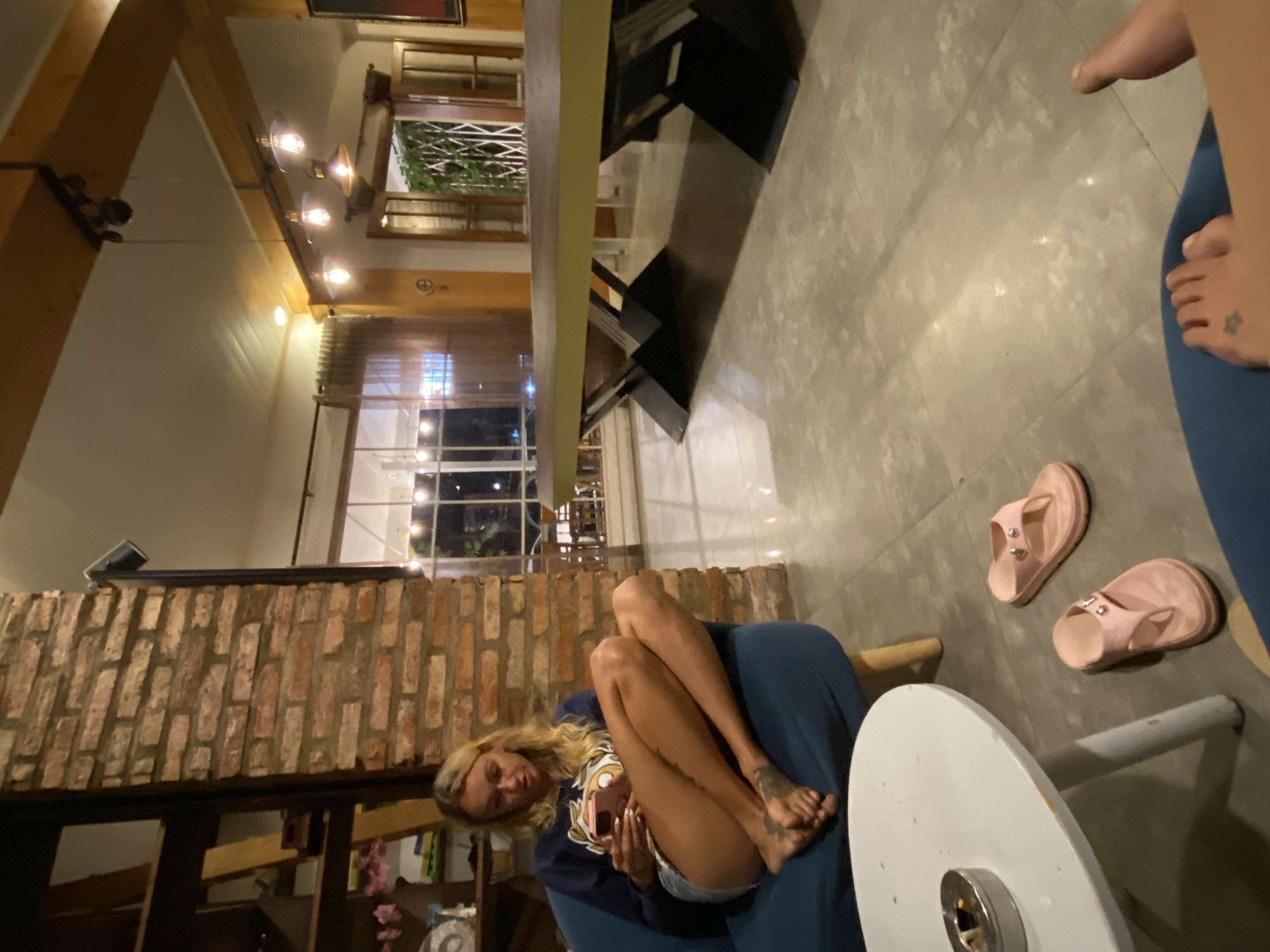 Relaxed afternoon on a blue couch in Da Lat