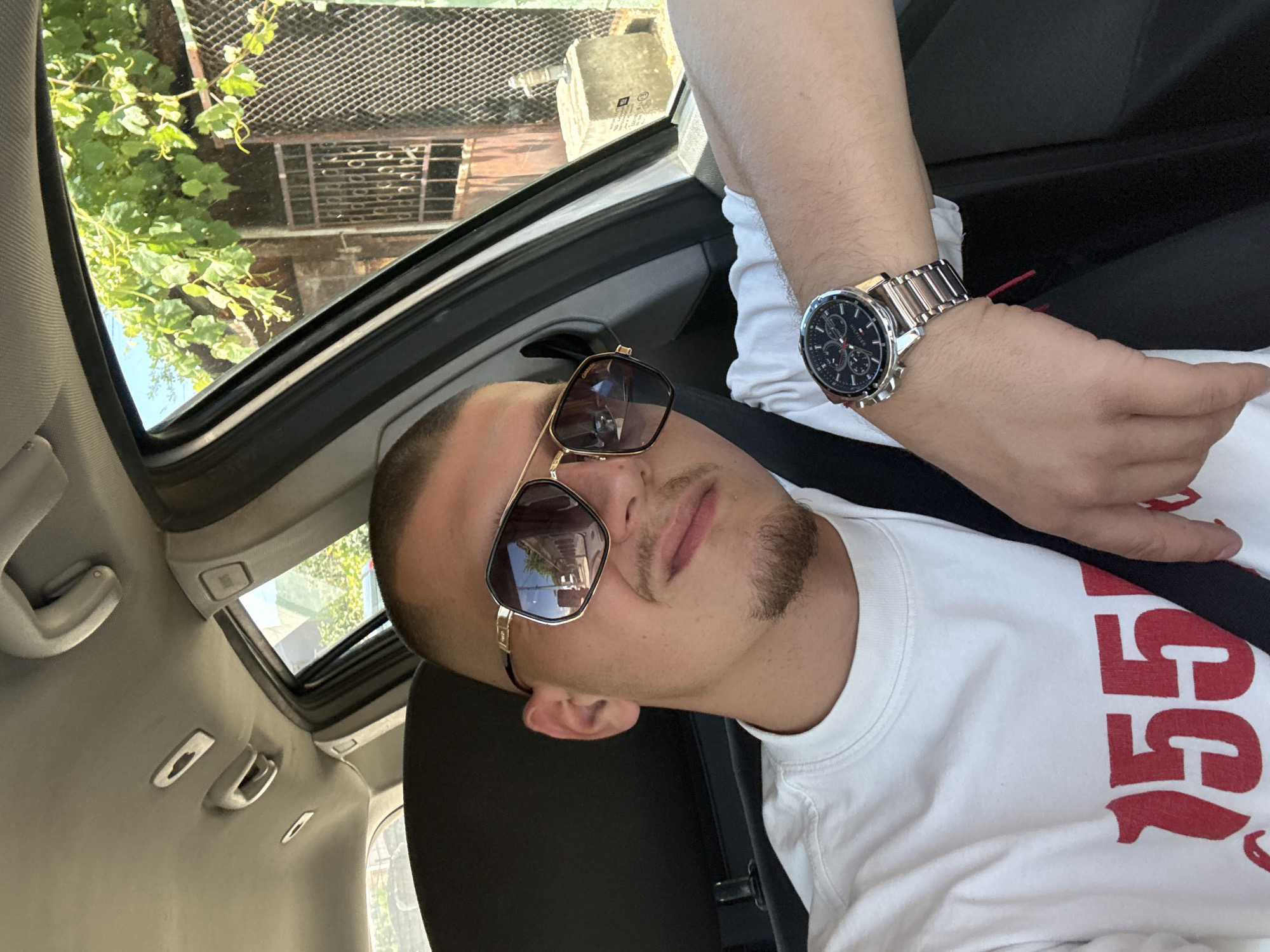 Car ride selfies and snacks in Blagoevgrad