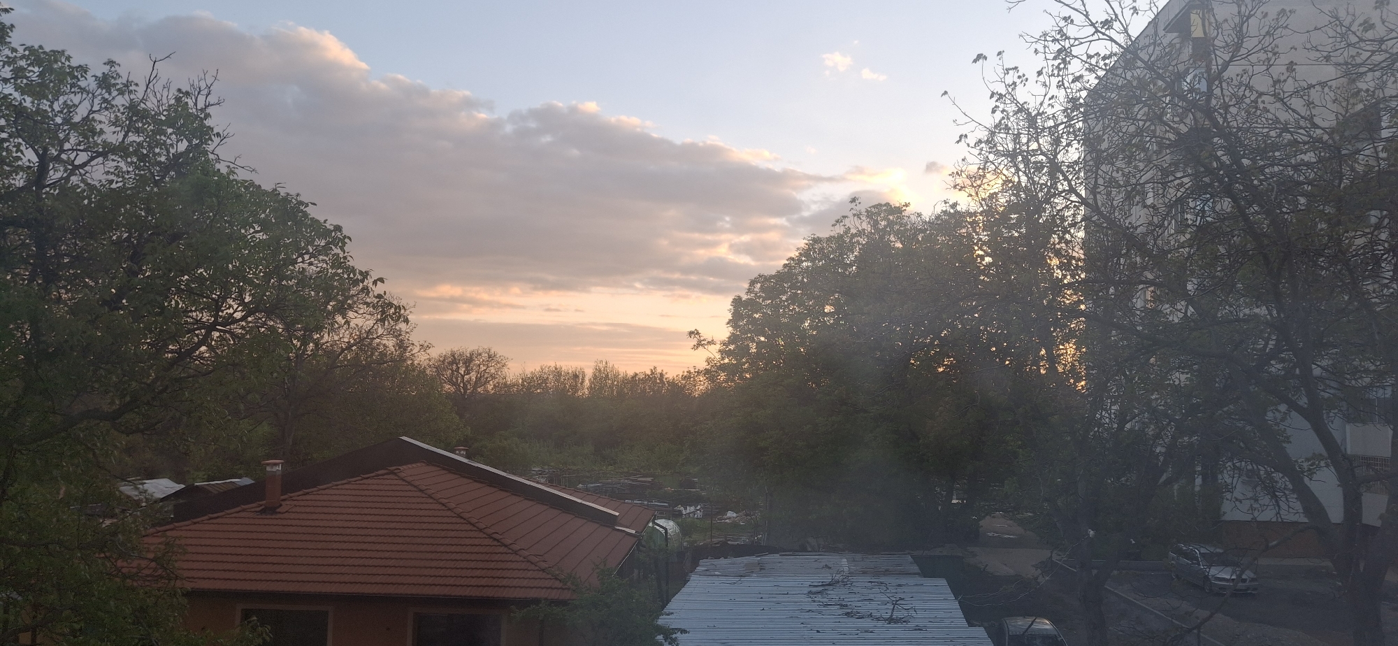 Evening scenes captured in Stara Zagora neighborhood and television