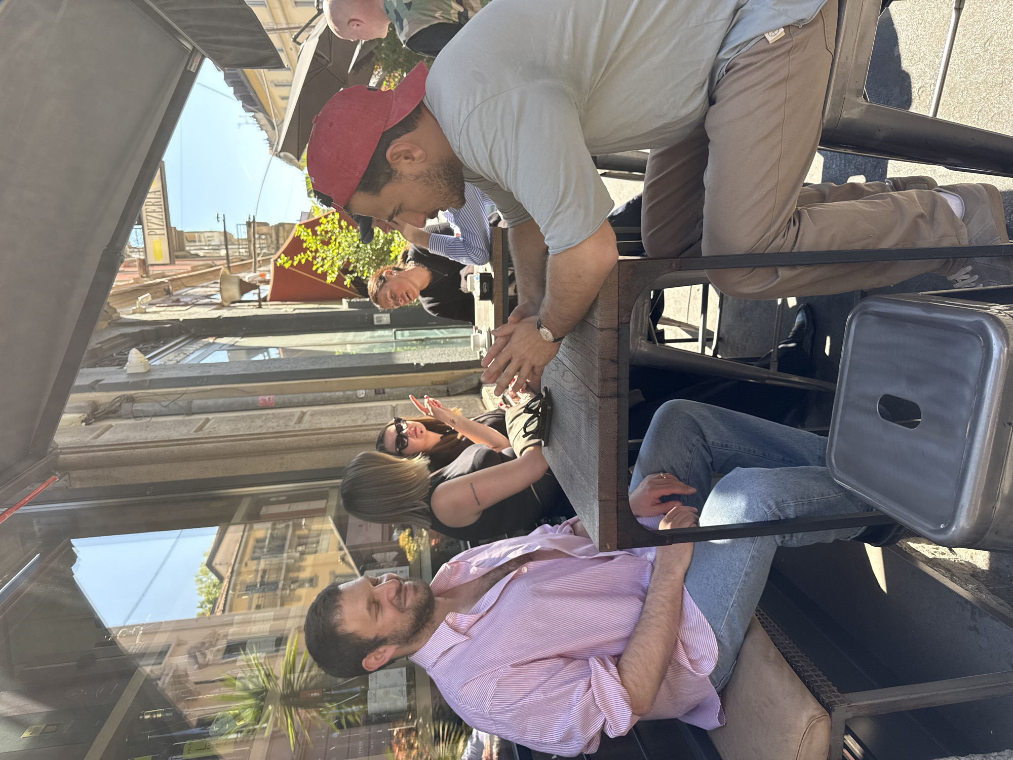 Outdoor dining scene captured at Milan café