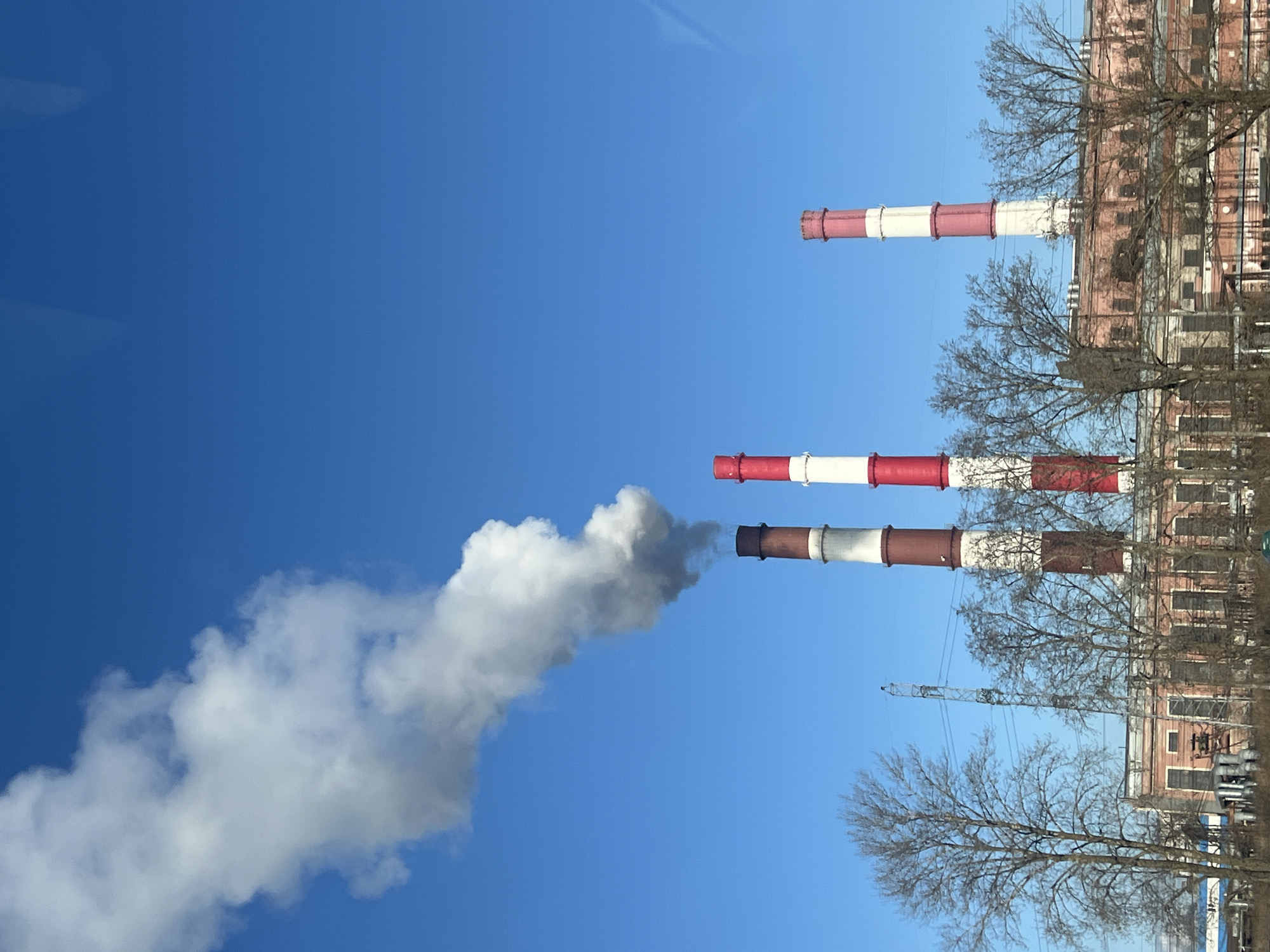 Power plant emits smoke in Saint Petersburg