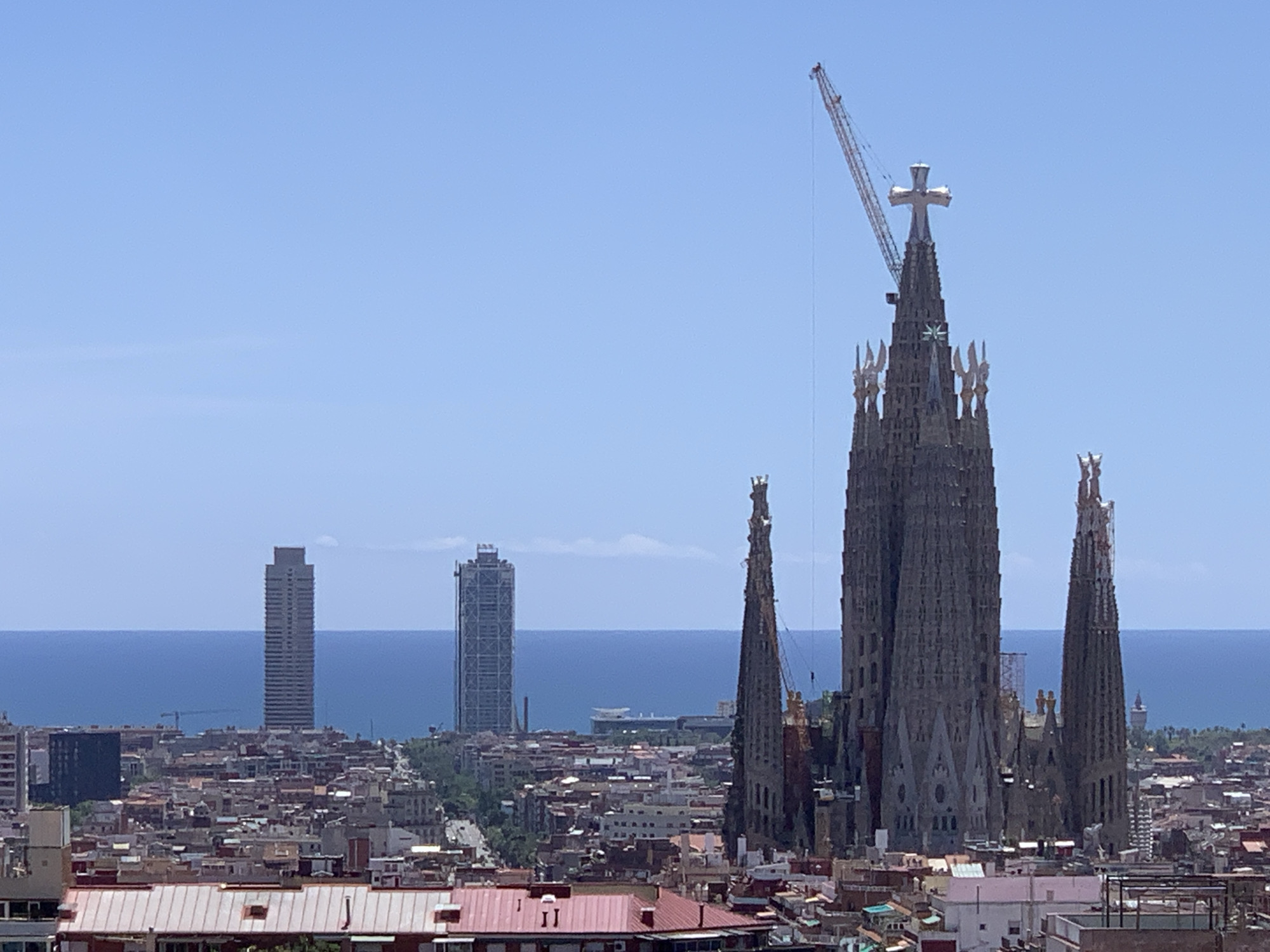 Tourist documents morning Barcelona sightseeing and coffee brewing session