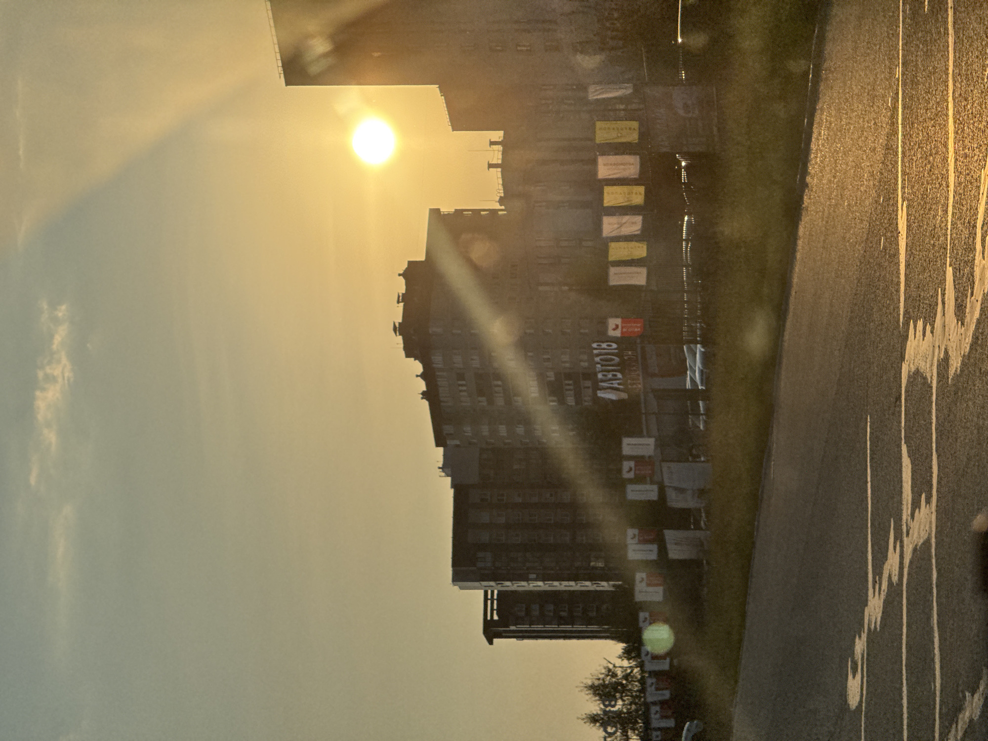 Evening street scenes around a modern residential district in Izhevsk