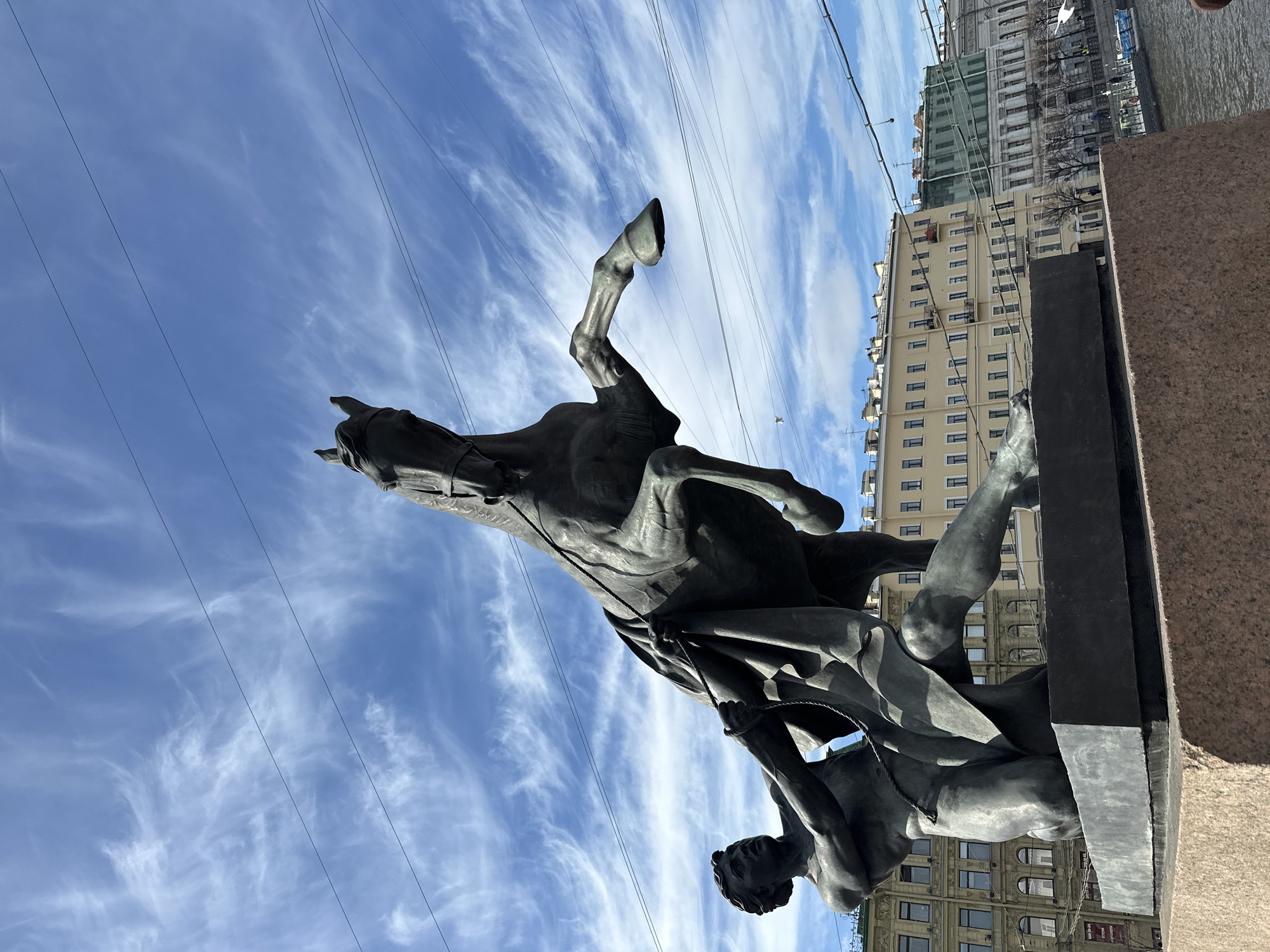 Busy pedestrian activity observed in downtown Saint Petersburg