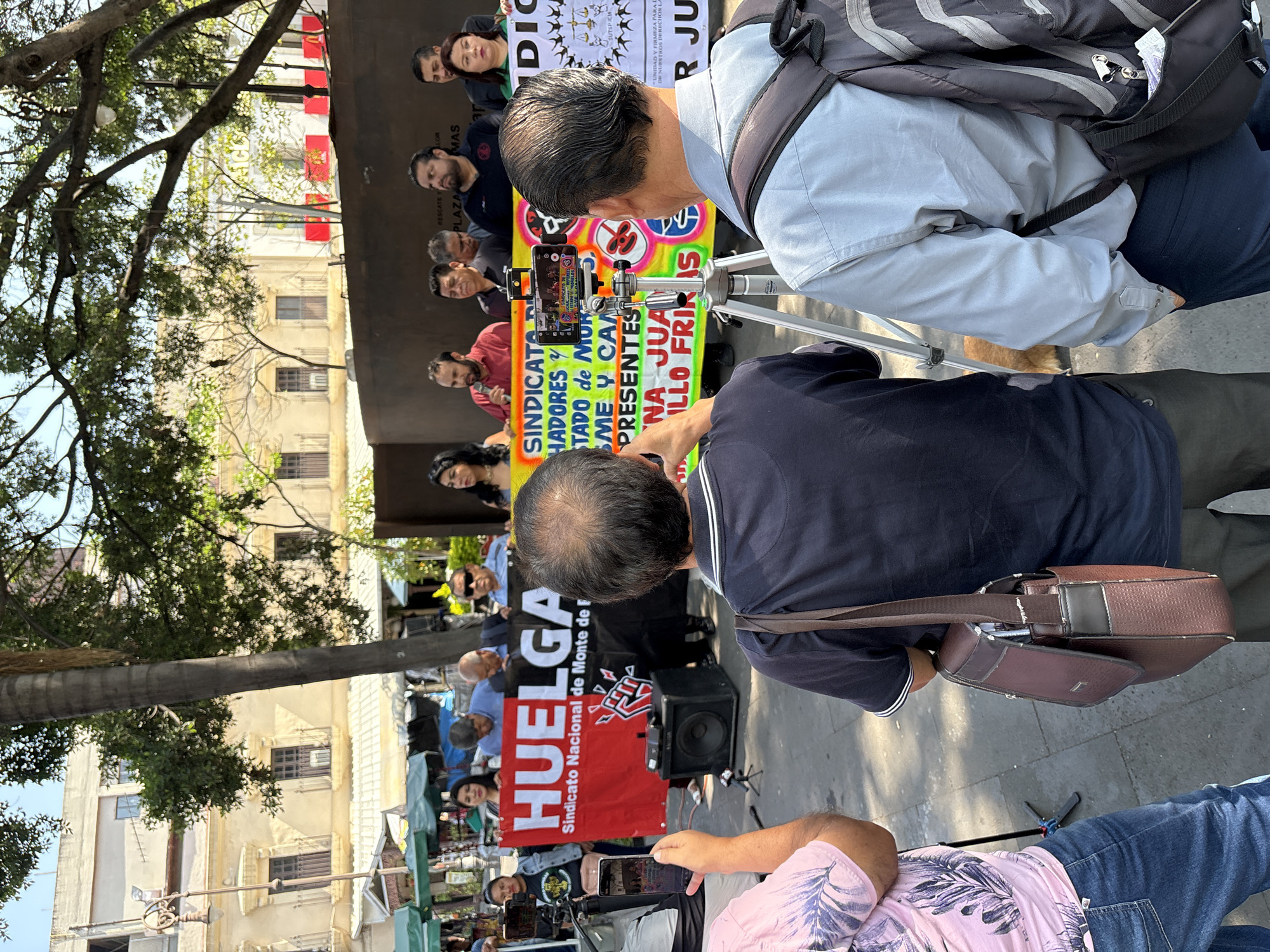 Judicial union workers protest in historic Cuernavaca city center