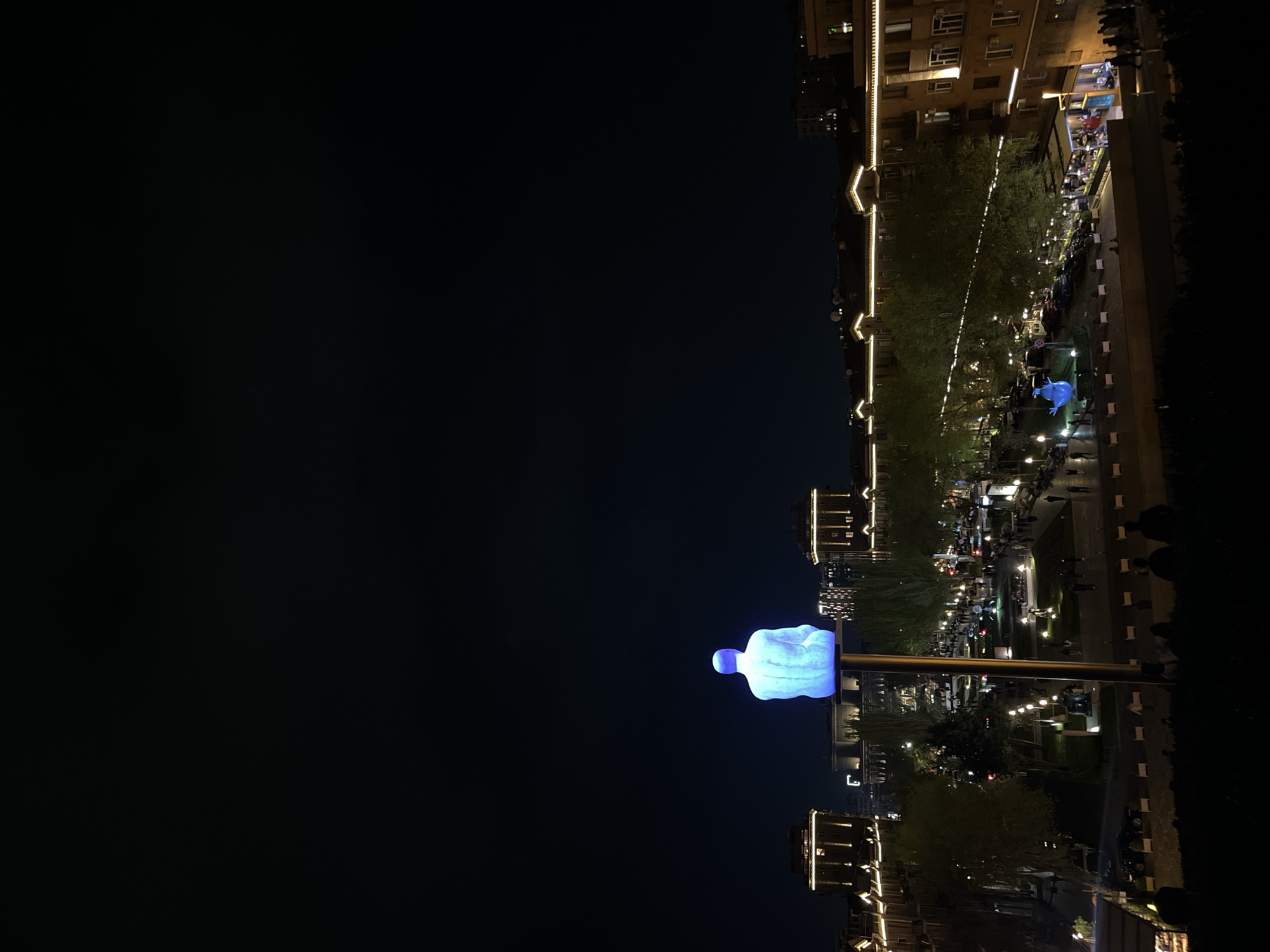 Yerevan's illuminated monuments and cityscape captured at night