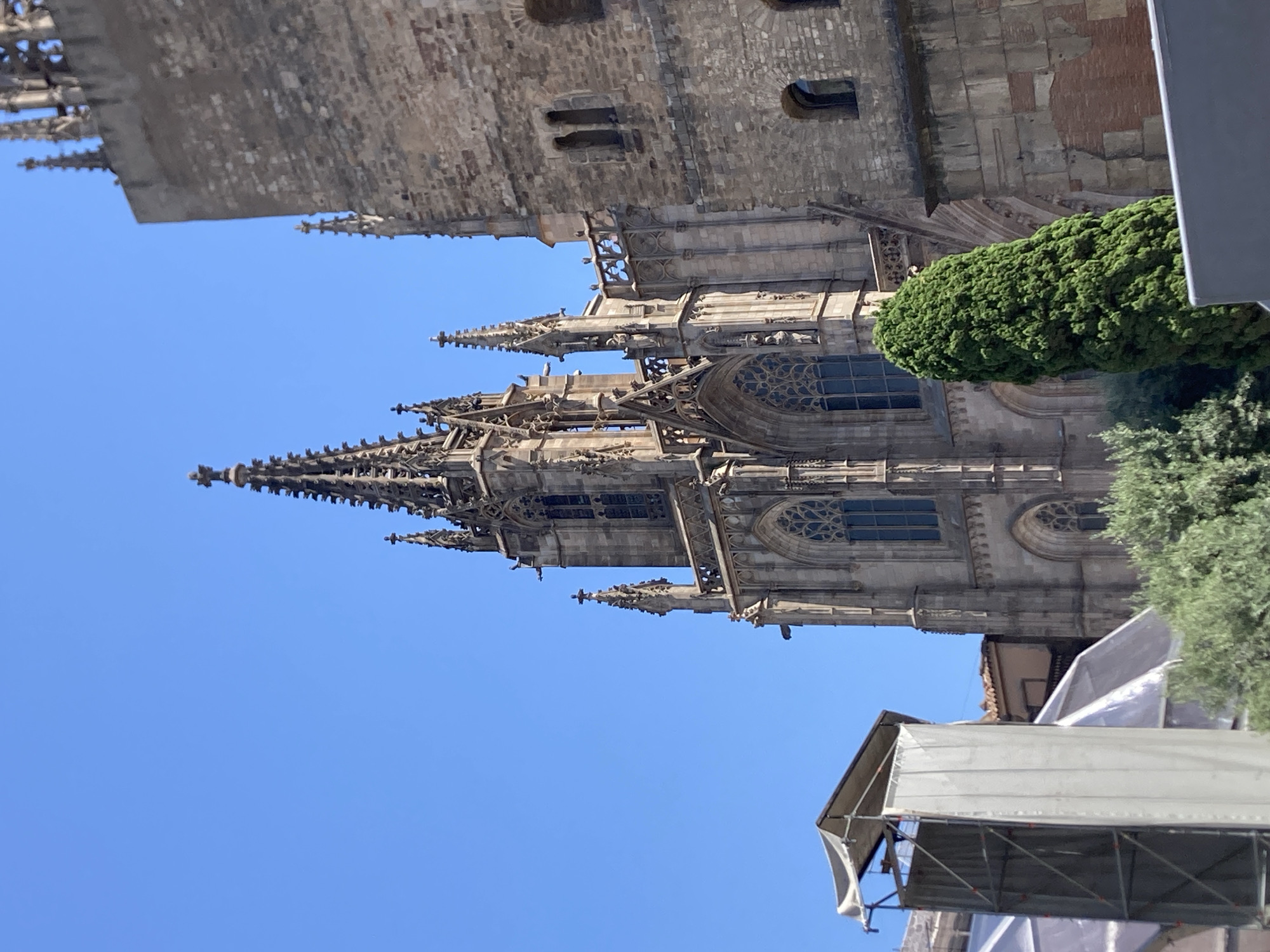 Wandering Barcelona's Gothic Quarter on a clear summer day