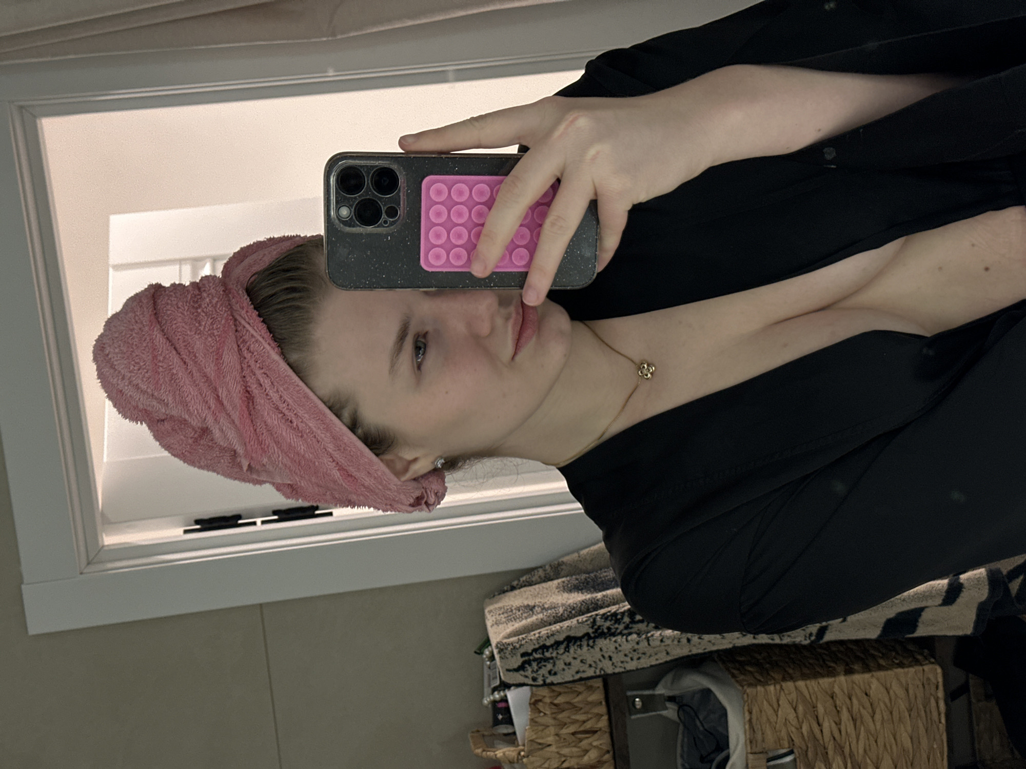 Woman takes bathroom selfie in Russian town
