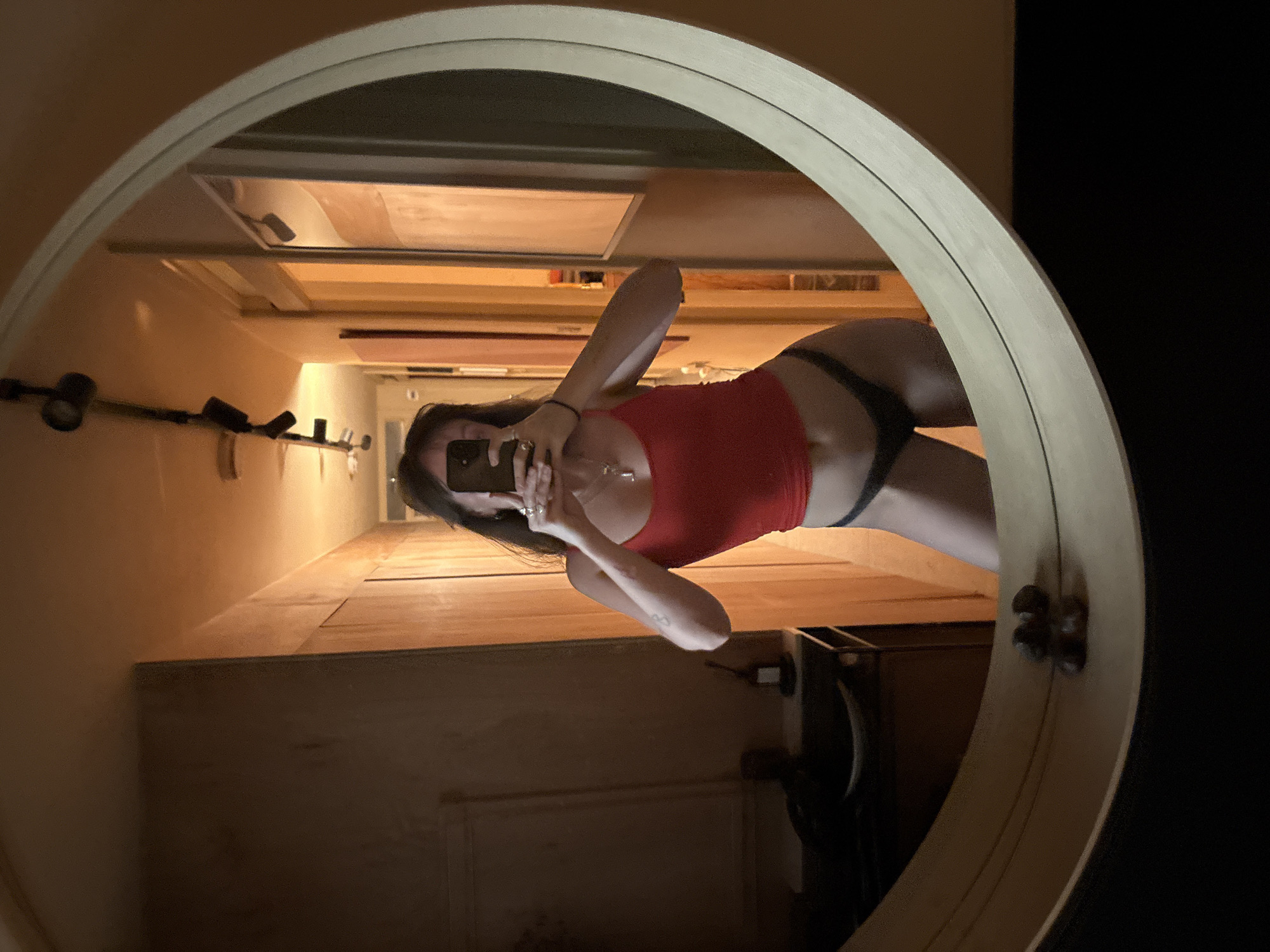 Woman takes mirror selfie in London