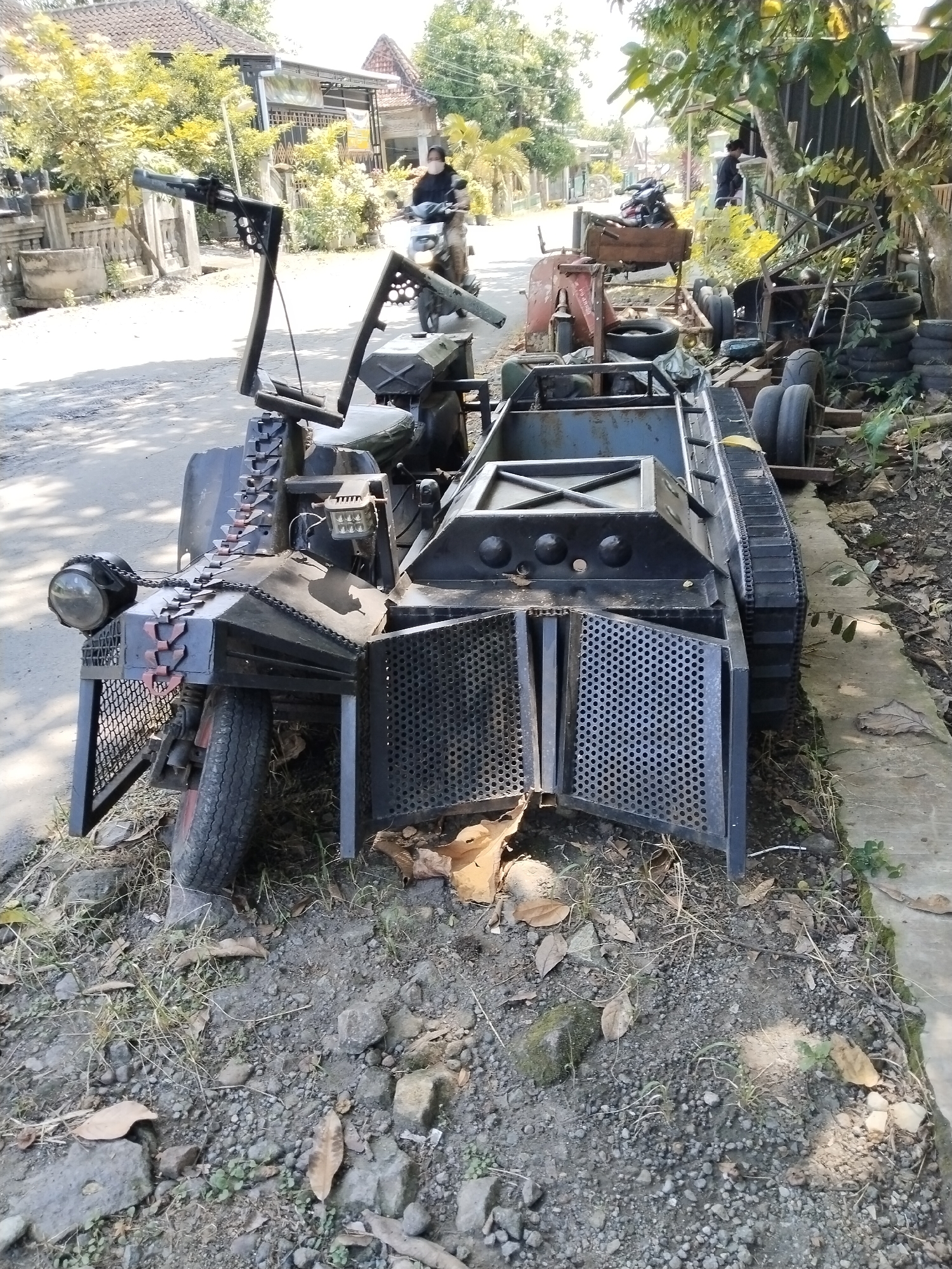 Custom tank-like vehicle spotted parked in Dawungan, Indonesia