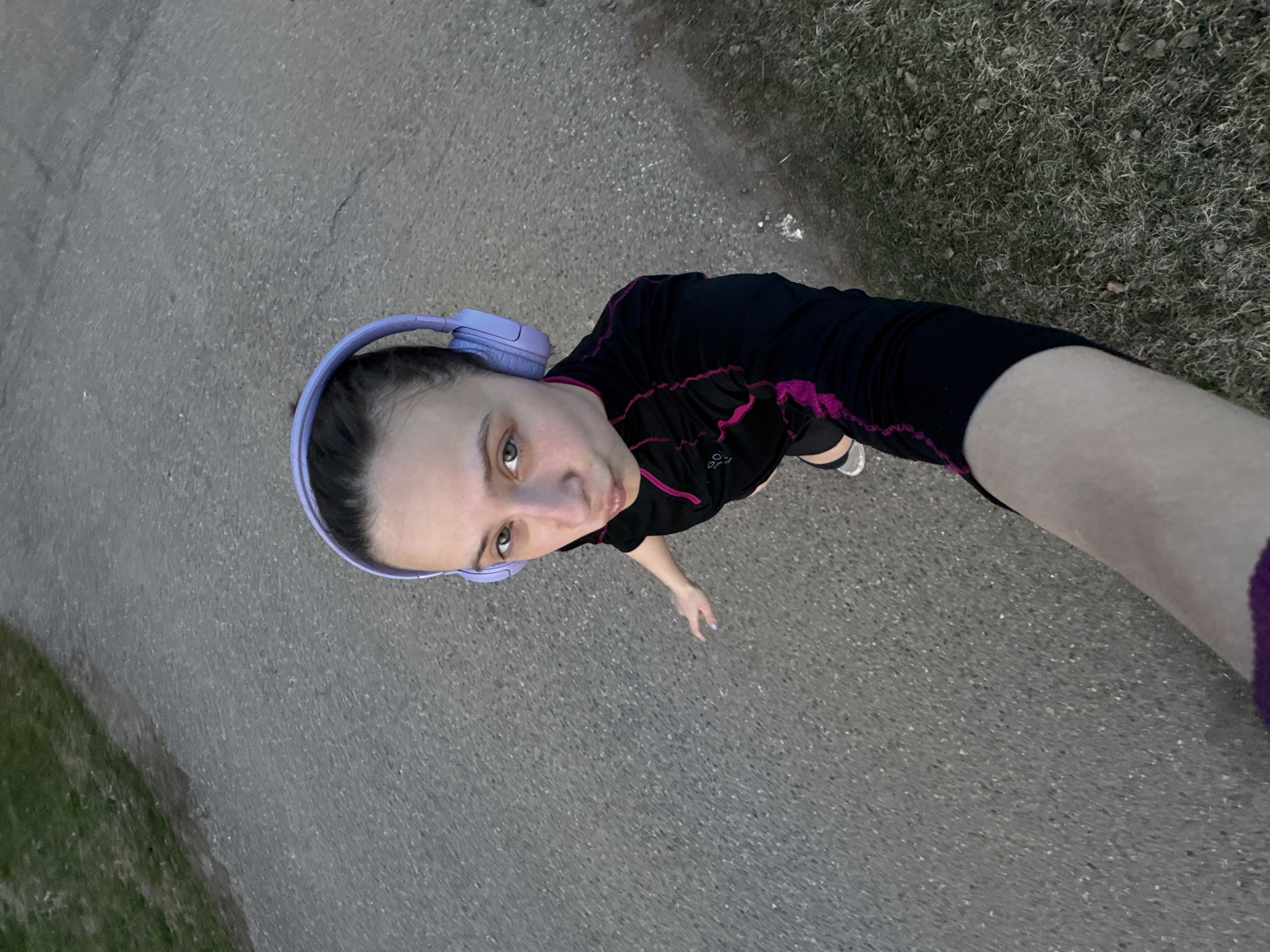 Runner photographed on path in Прикамский, Russia
