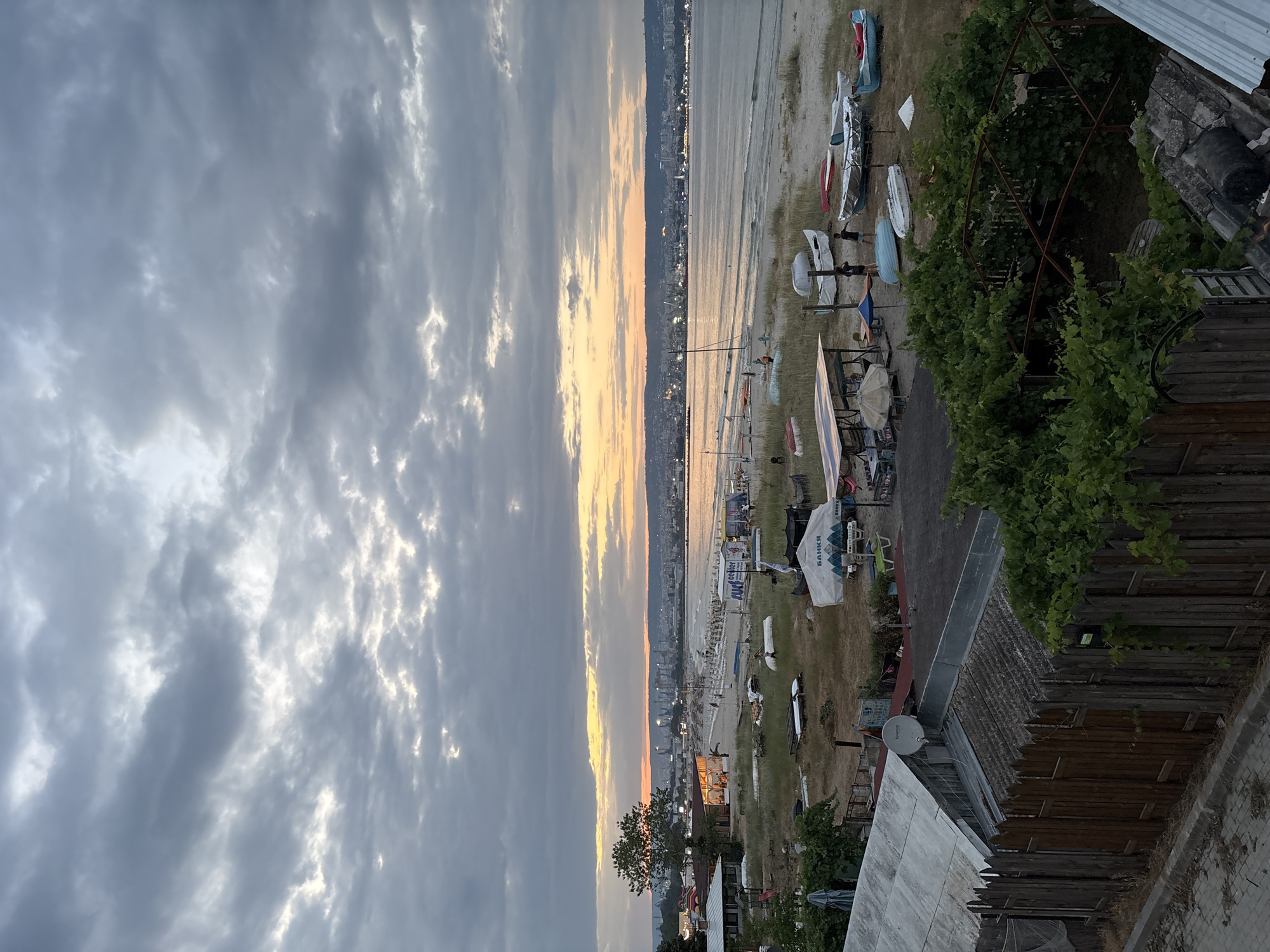 Late afternoon beach session winding down in Varna