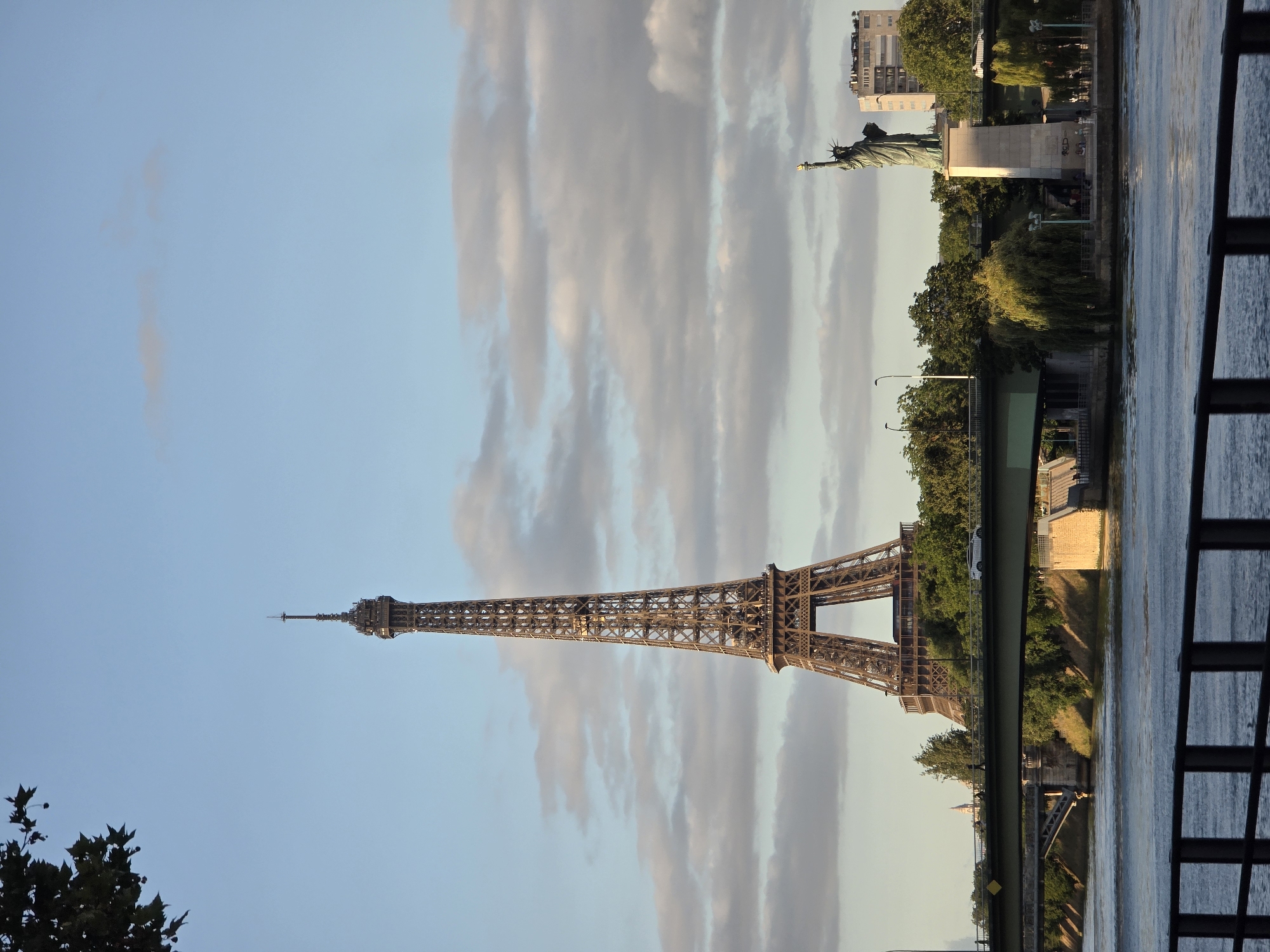 Seine panorama with Eiffel Tower and Liberty replica in view