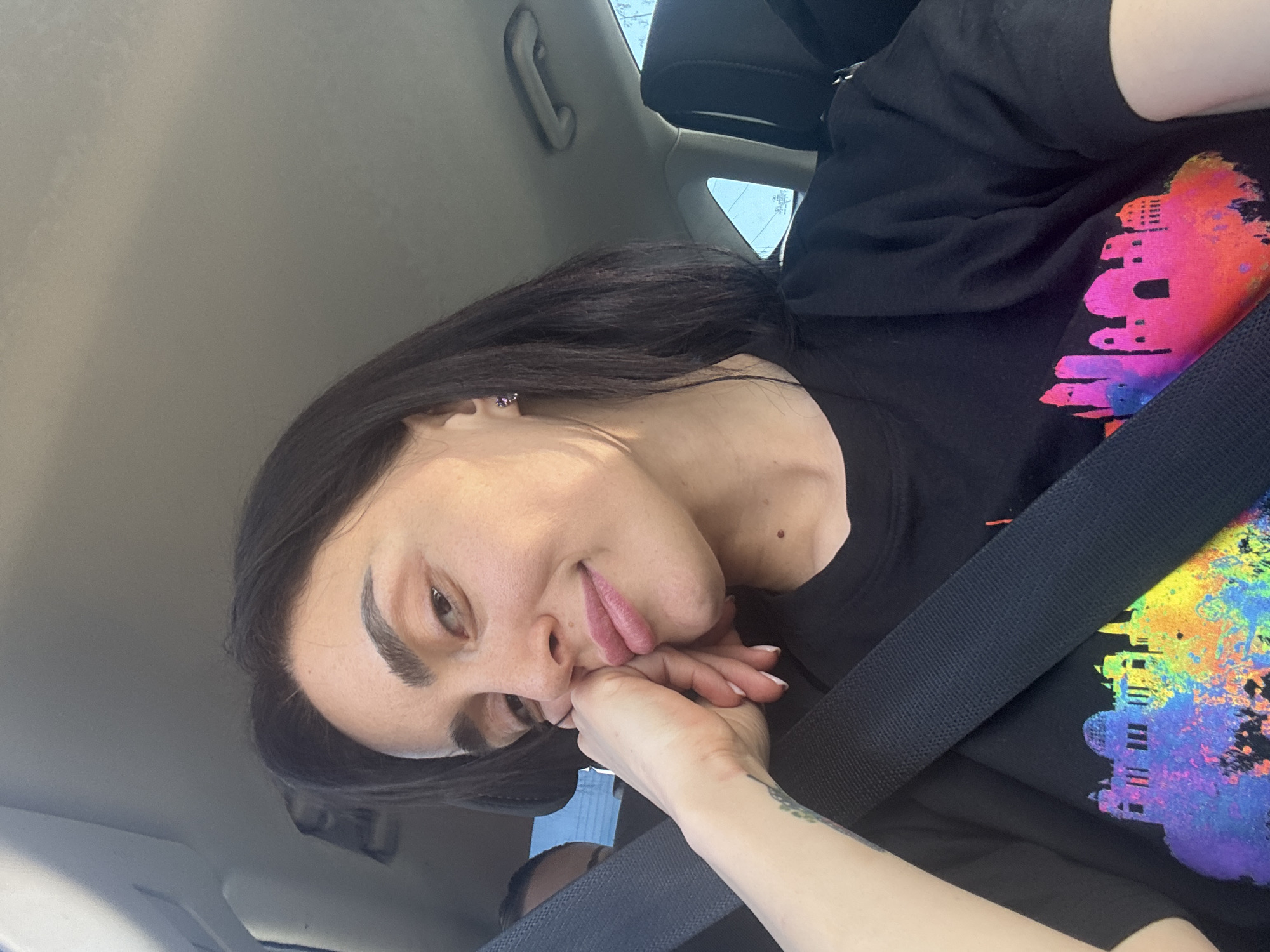 Woman observed in different car seats in Tbilisi