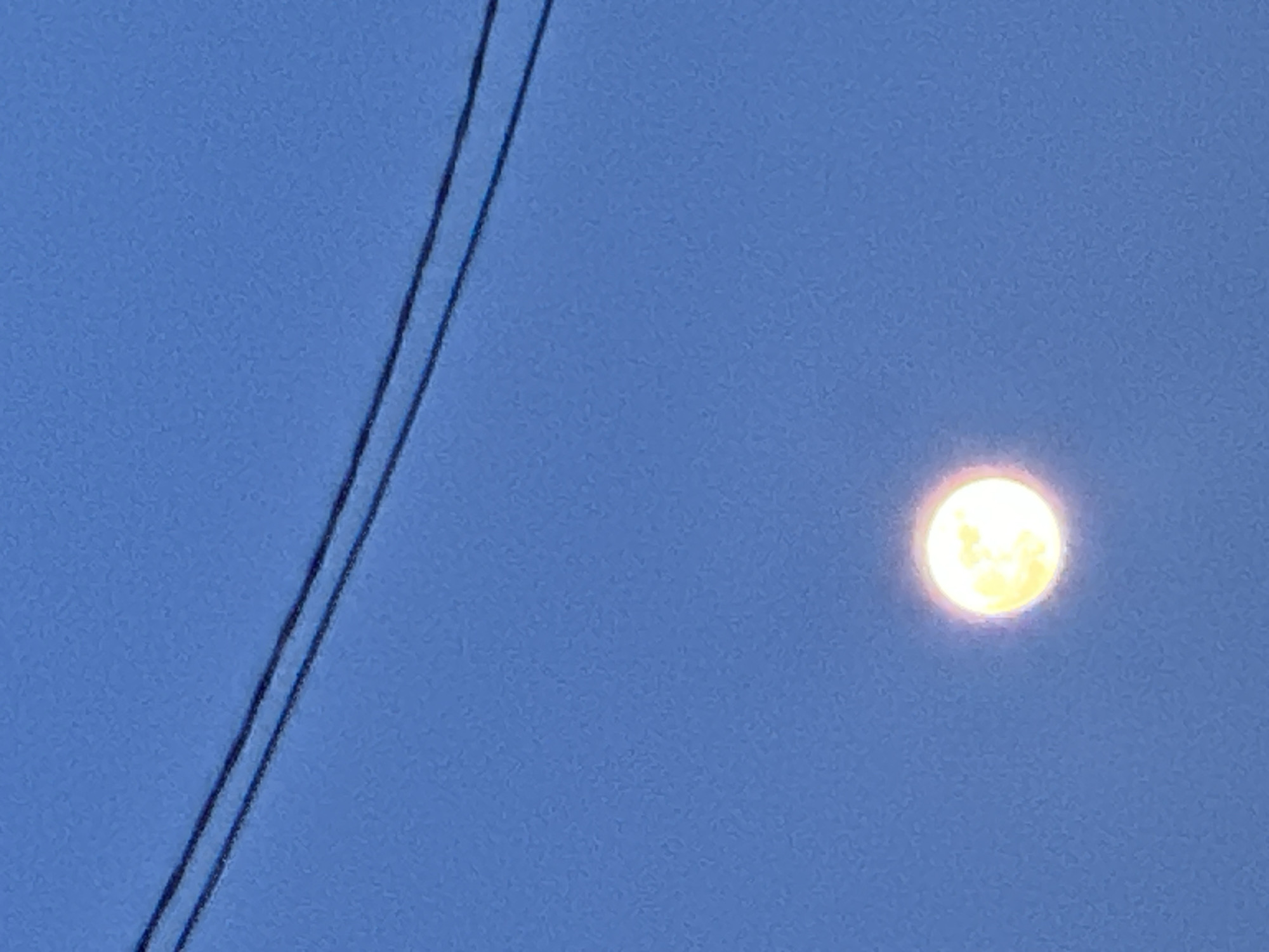 Electrical infrastructure and full moon spotted in Chaikovsky