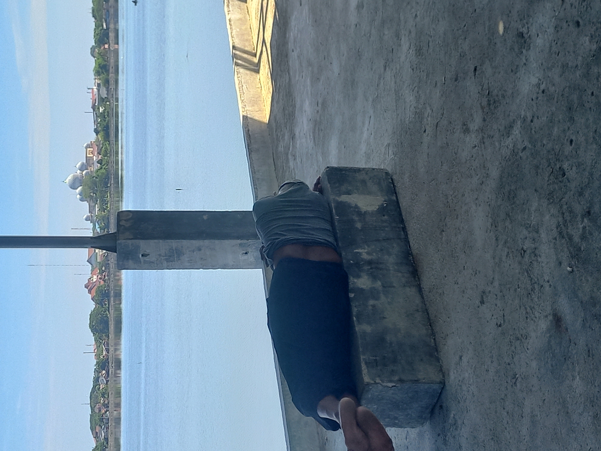 Early morning waterfront activity documented in Lhokseumawe, Indonesia