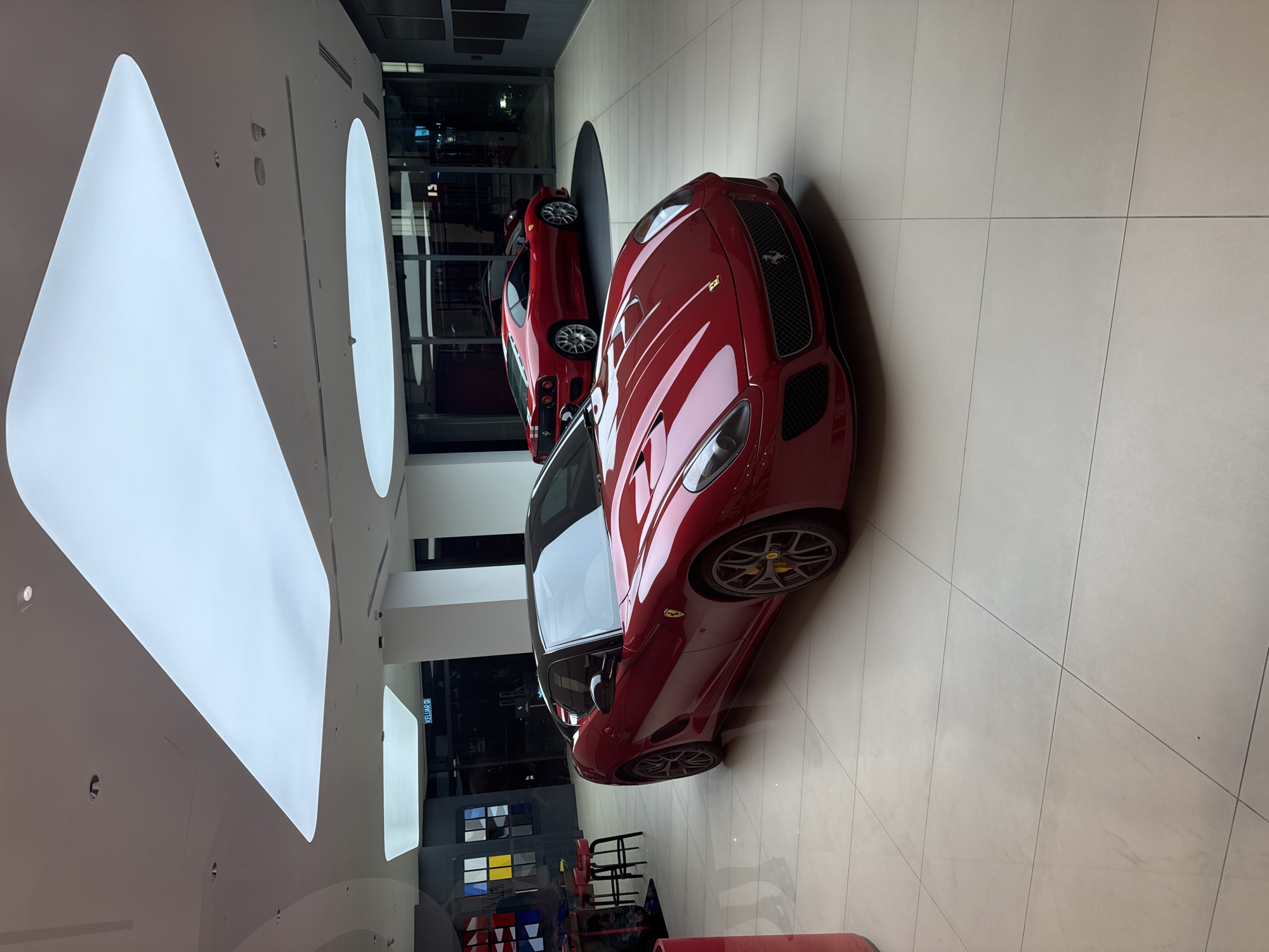 Red Ferraris displayed at Kuala Lumpur showroom