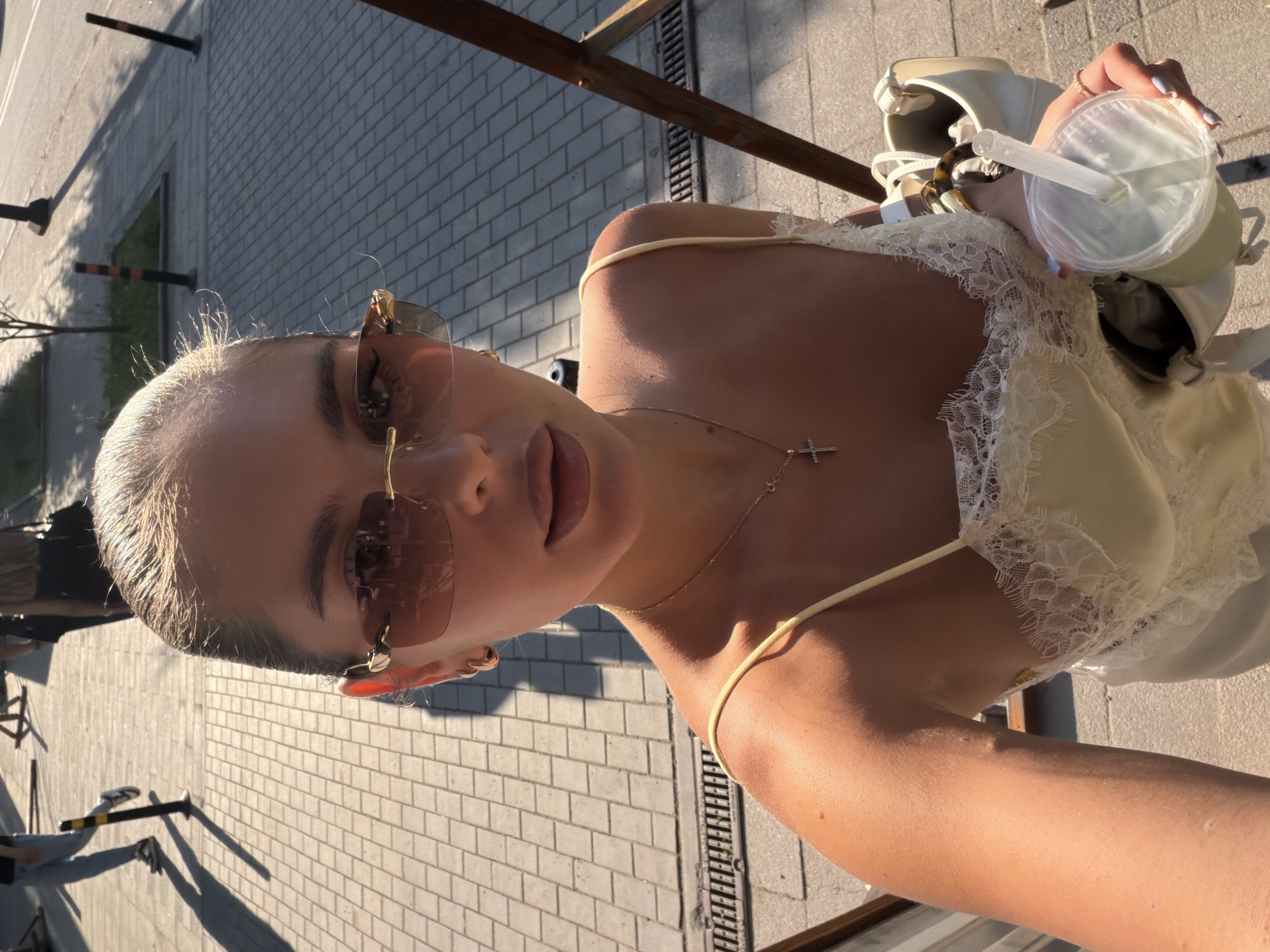 Sunny Krasnoyarsk stroll with matcha and selfies