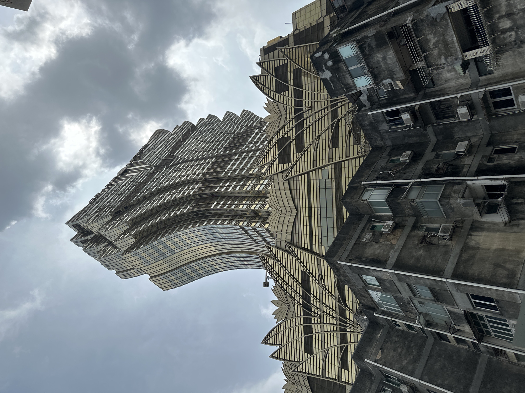 Early morning street scenes captured around Grand Lisboa, Macau