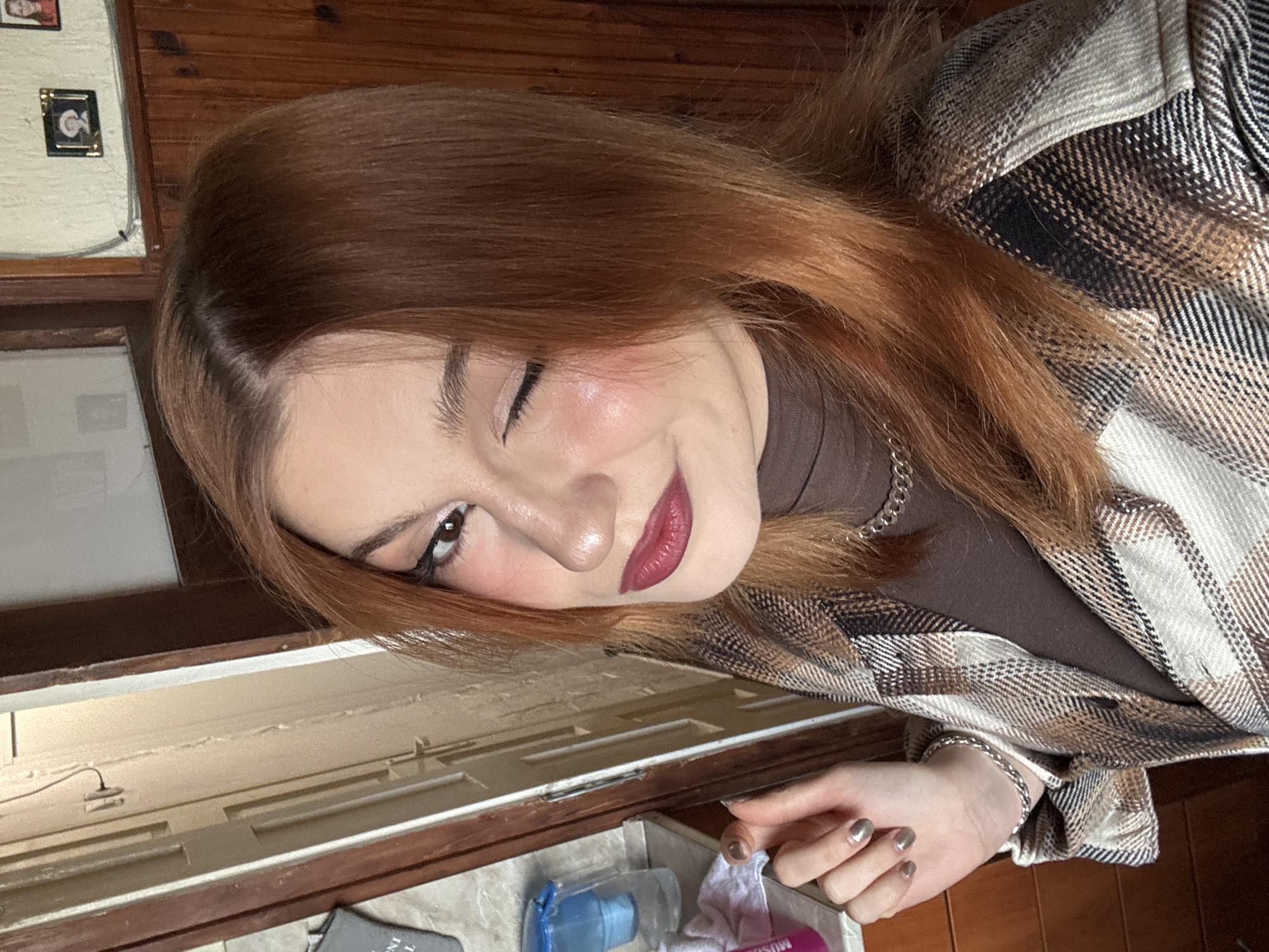Woman takes cheerful selfie in Varna, Bulgaria