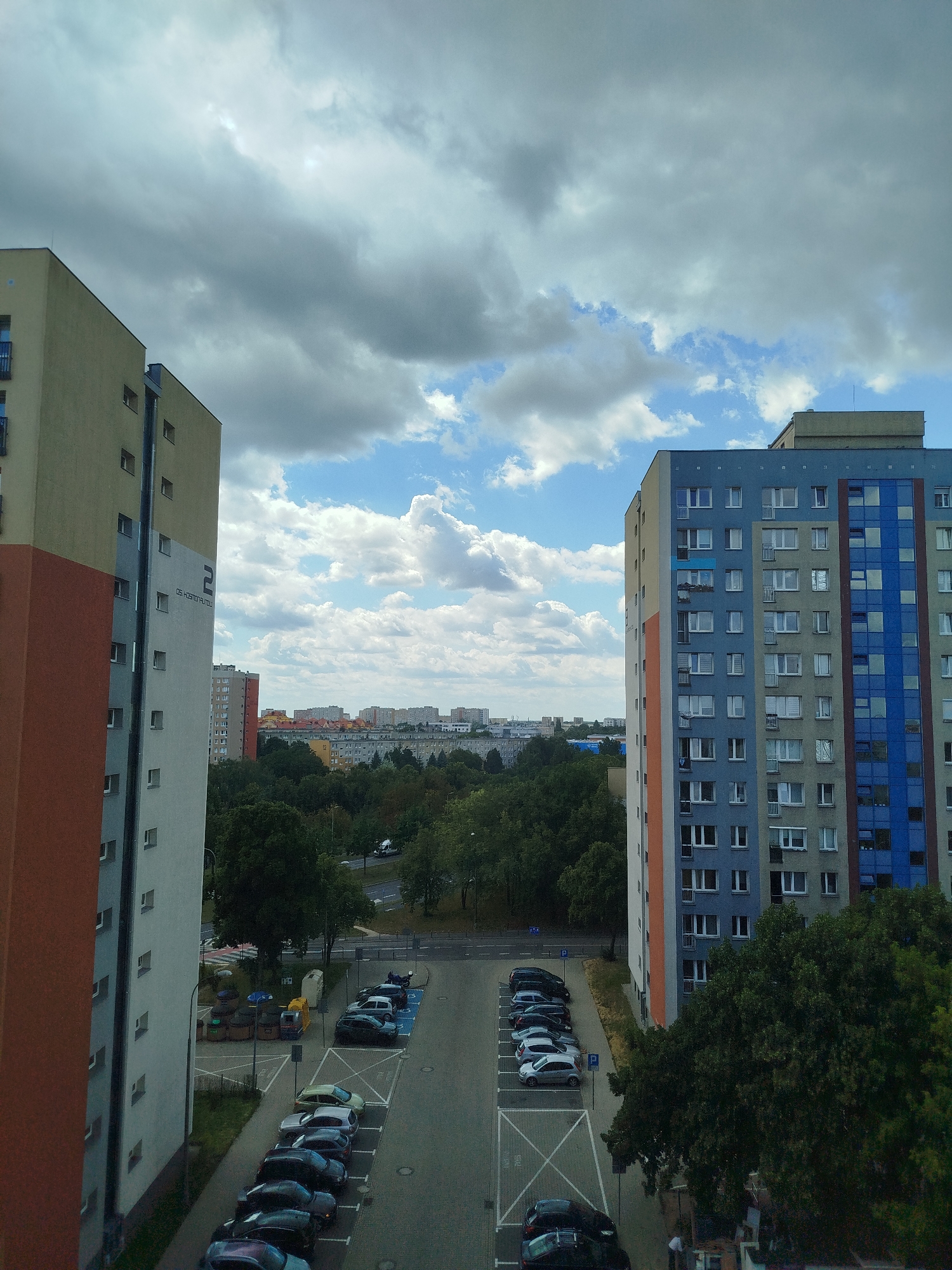 Residential Poznań neighborhood seen from apartment windows