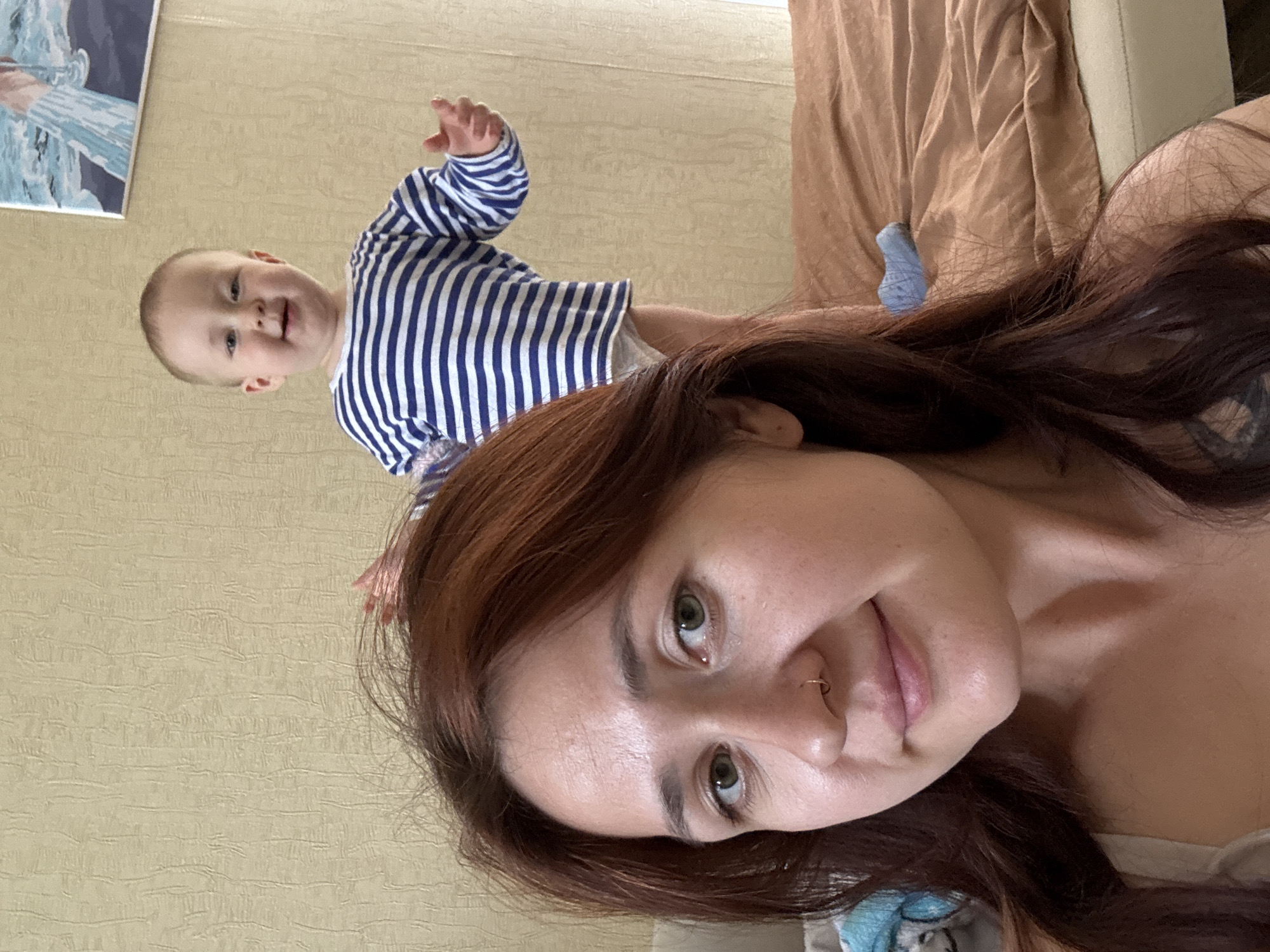 Toddler's morning playtime at home in Naberezhnye Chelny