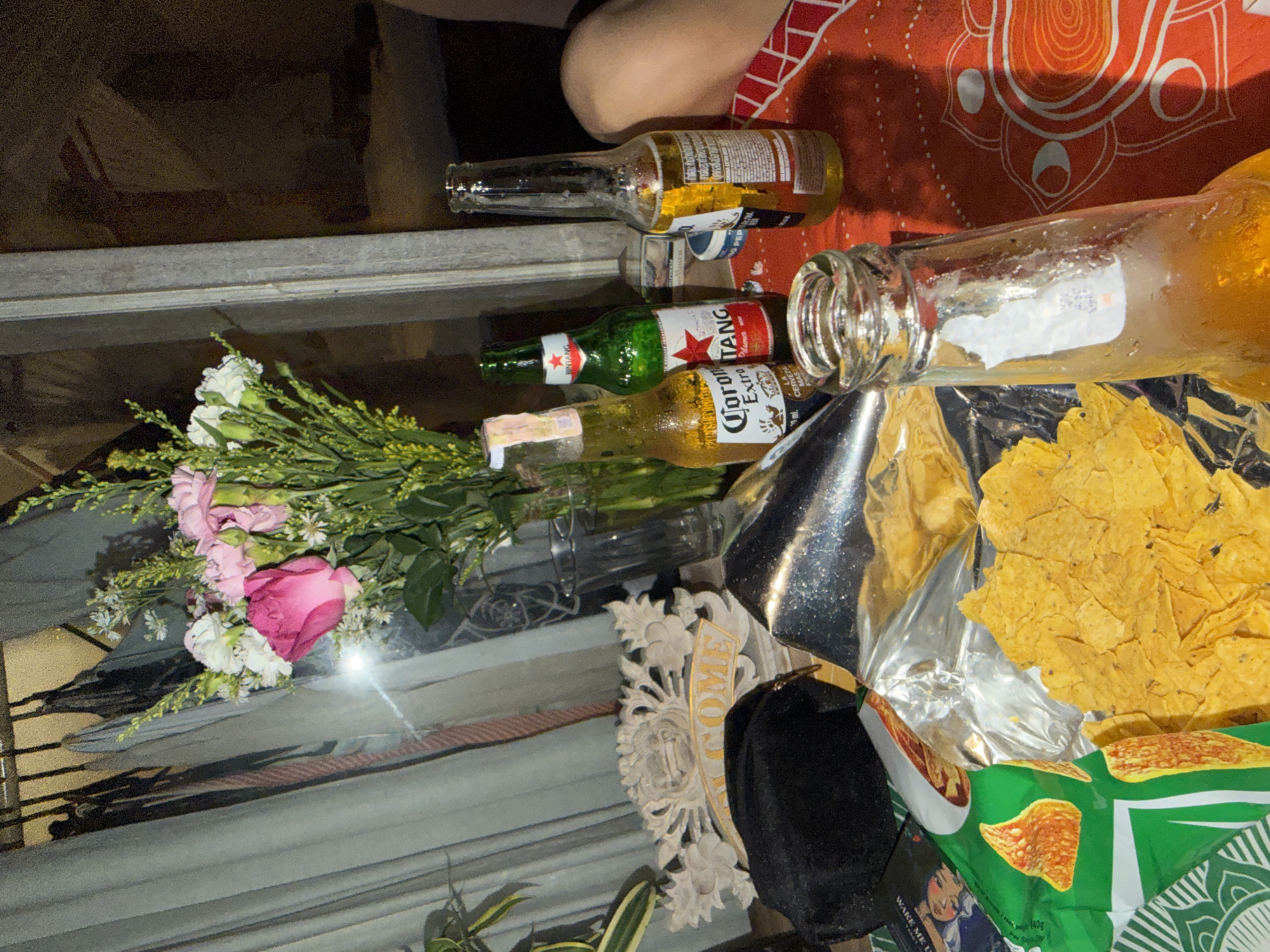 Casual gathering aftermath documented in Ubud home