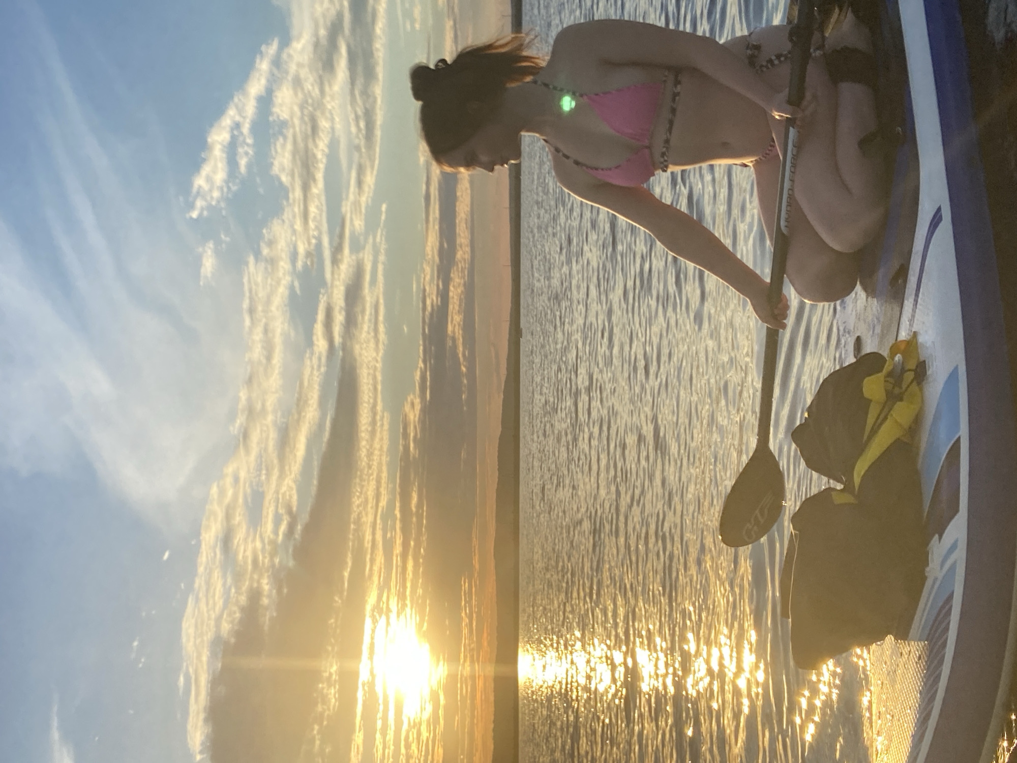 Sunset paddleboard yoga session on the Chaikovsky Reservoir